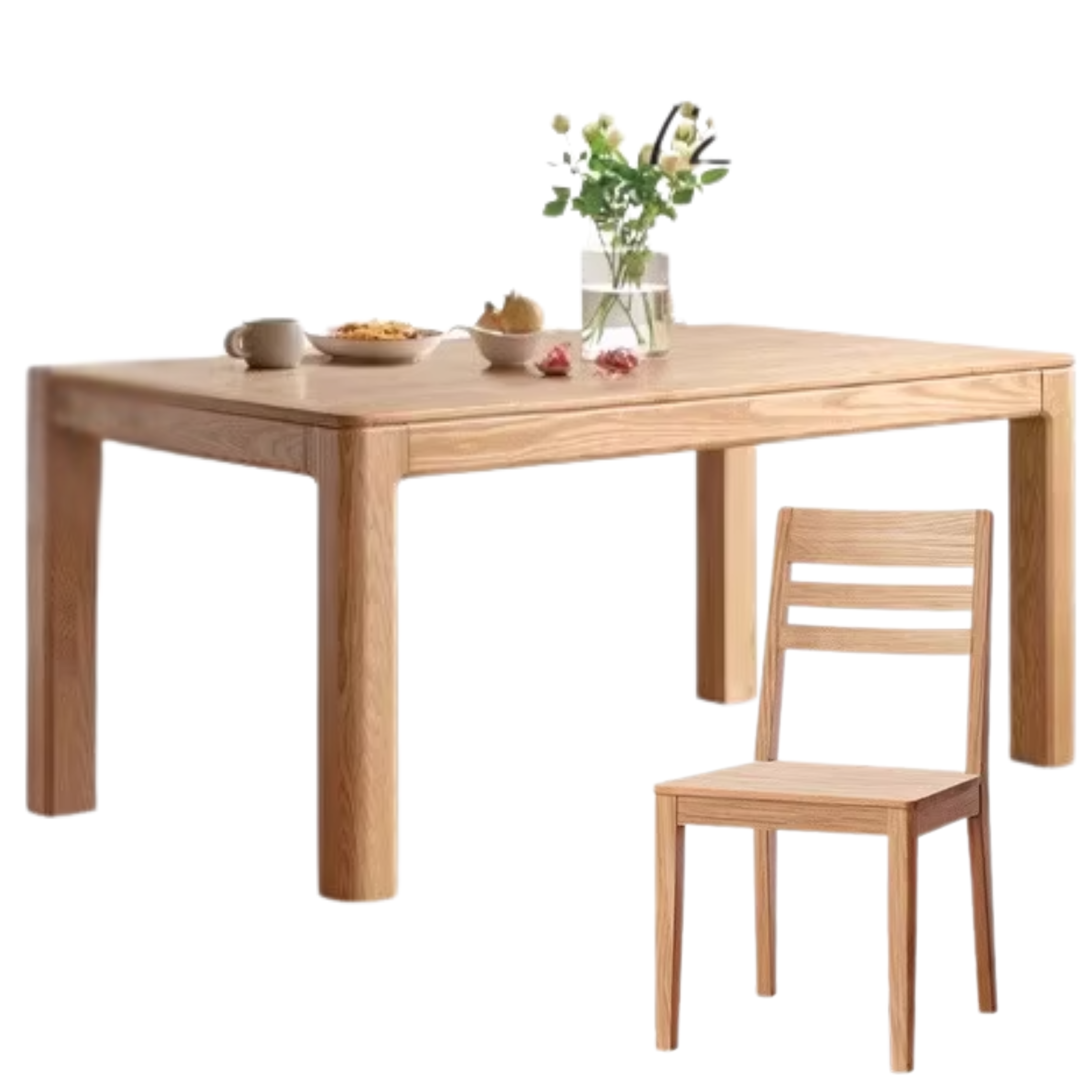 Ash, Oak Solid Wood Long Dining Table