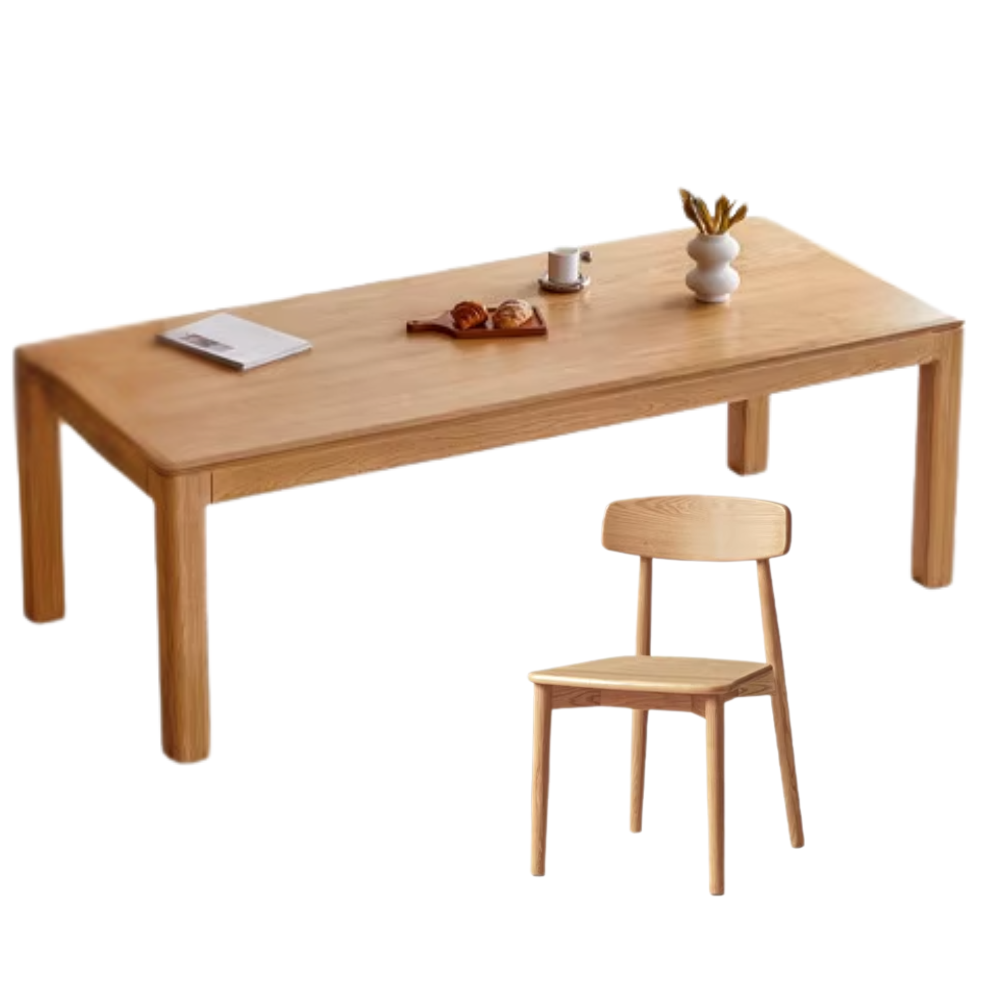 Ash, Oak Solid Wood Long Dining Table