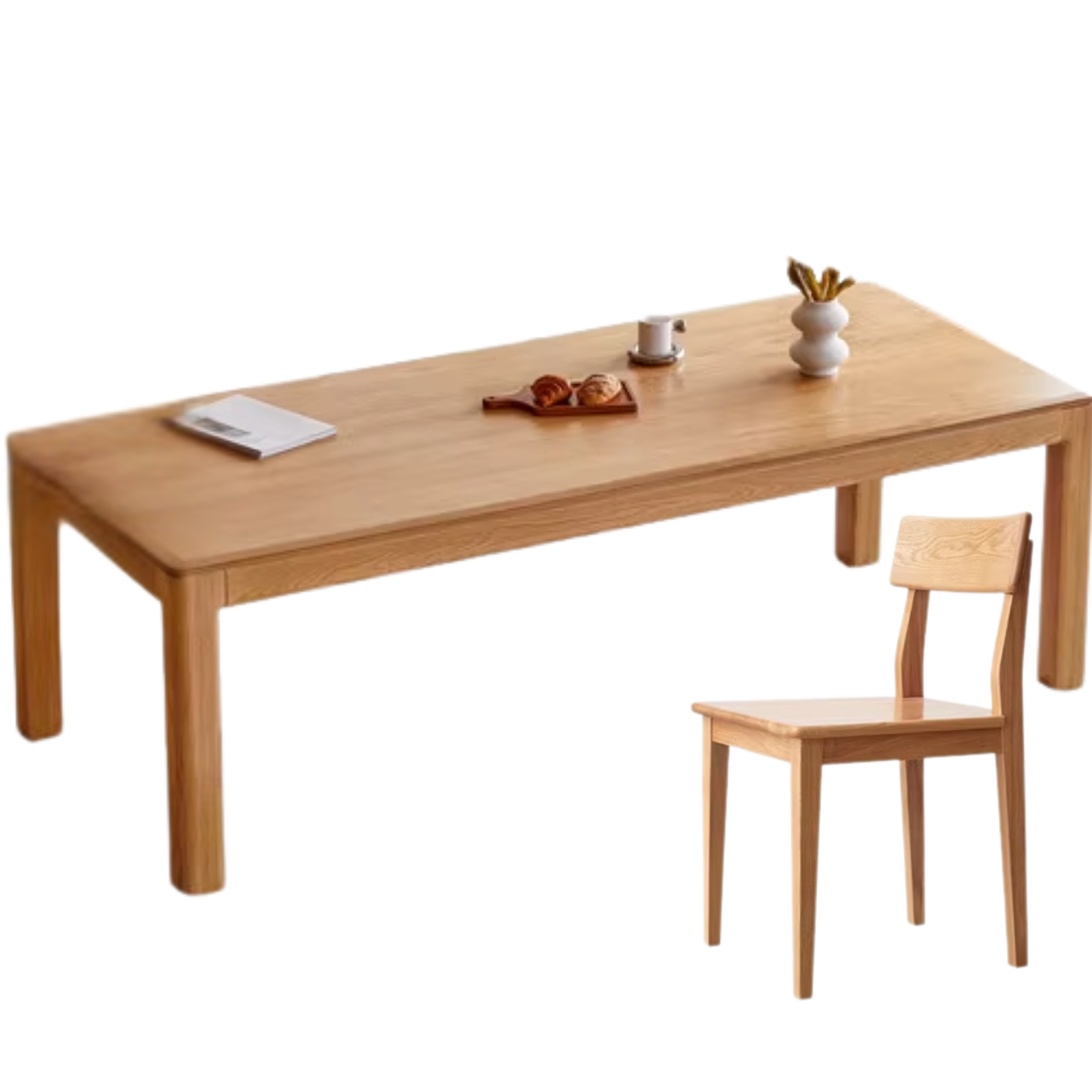 Ash, Oak Solid Wood Long Dining Table