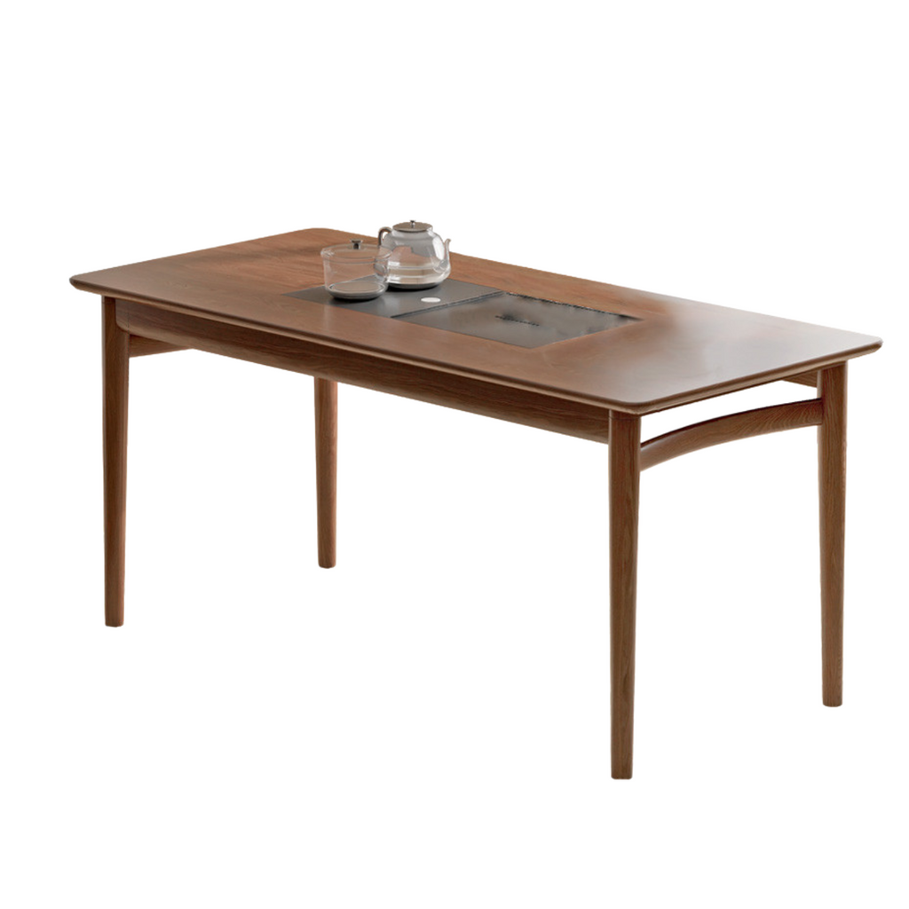 Ash Solid Wood Tea Table With Tea Tray