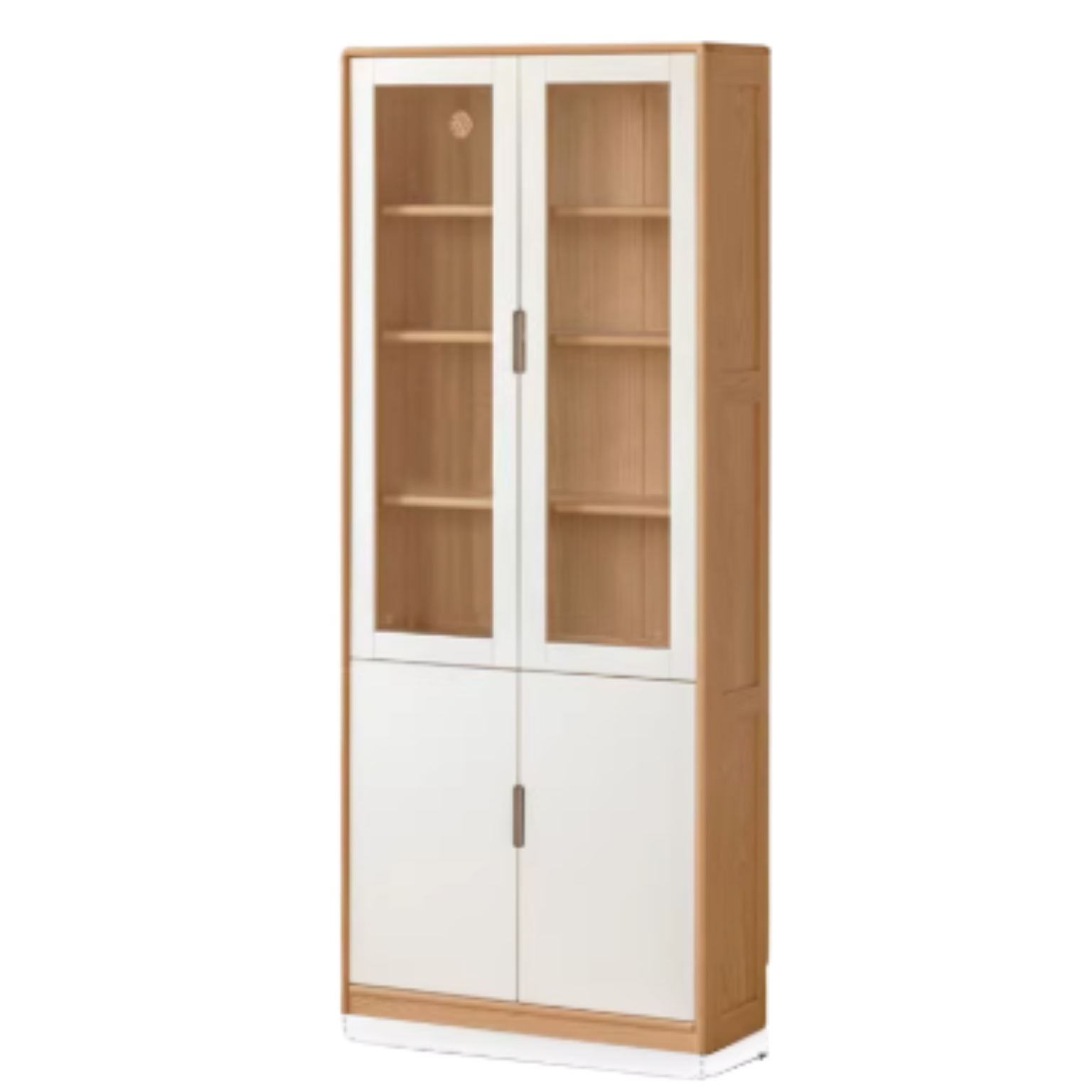 Oak Solid Wood Bookcase Storage Style Floor High