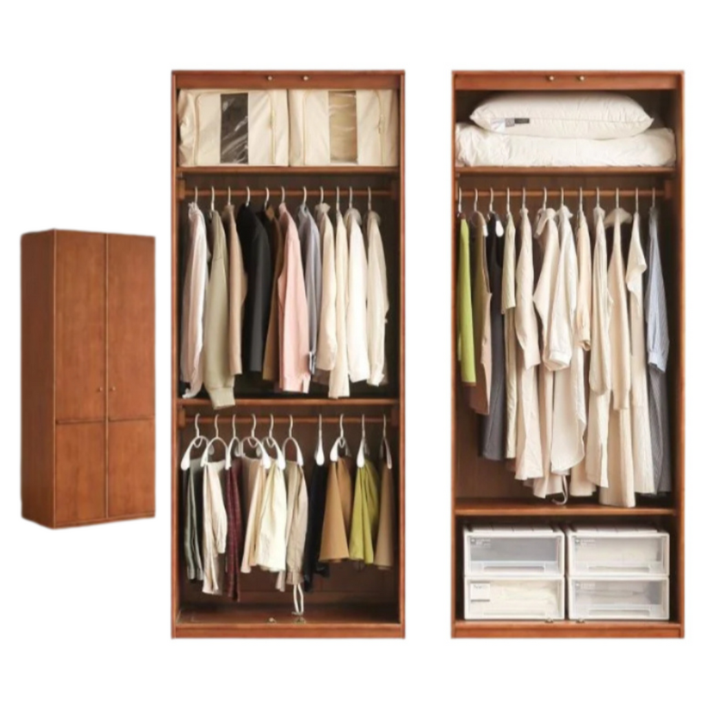 Oak Solid Wood Antique Style Wardrobe.