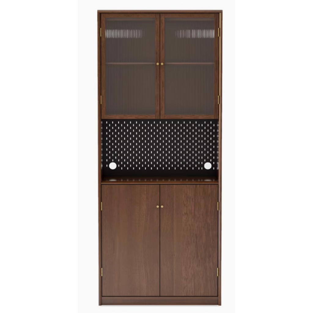 Black Walnut, Golden Sandalwood Solid Wood Bookshelf