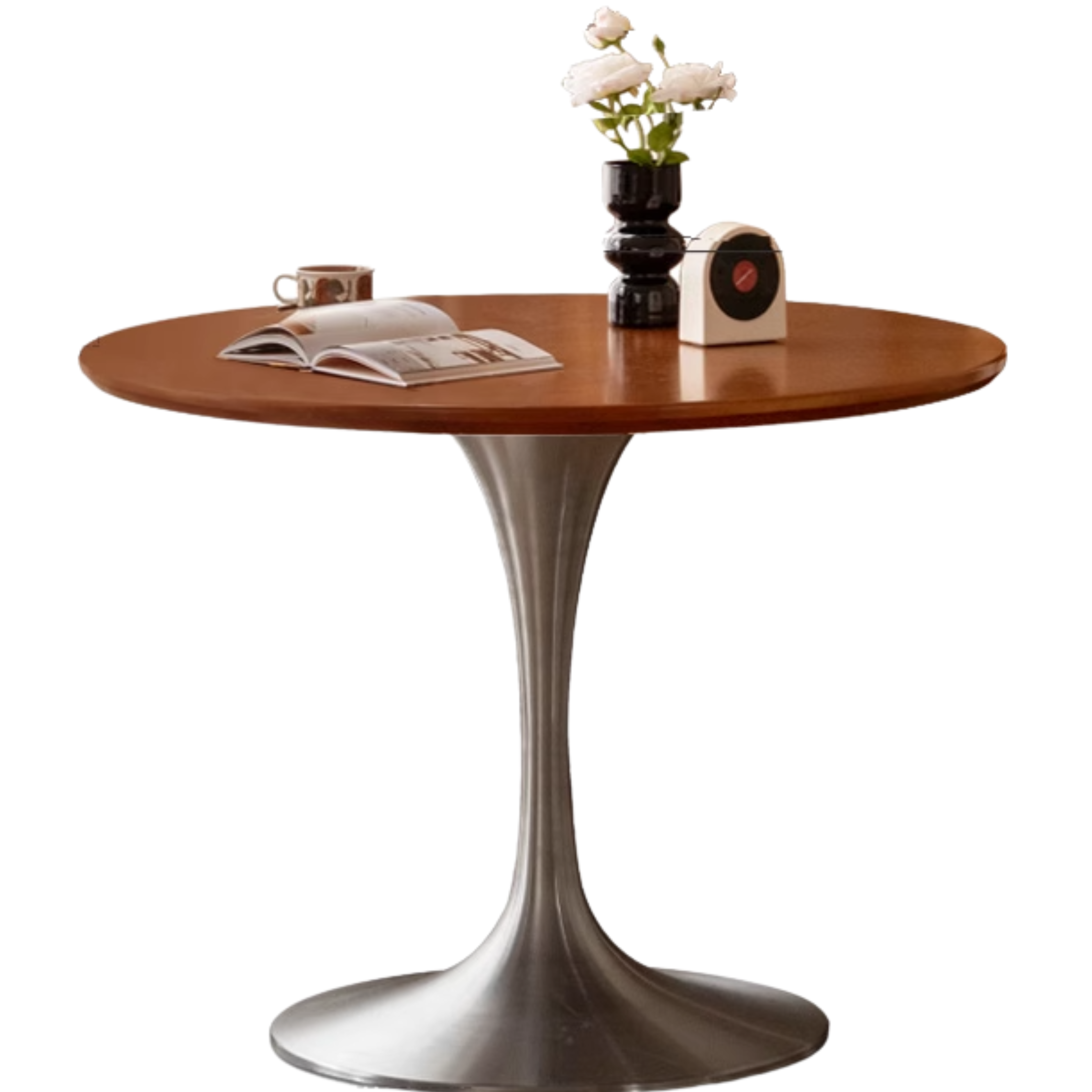 Poplar Solid Wood Antique Style Round Bauhaus Tea Table