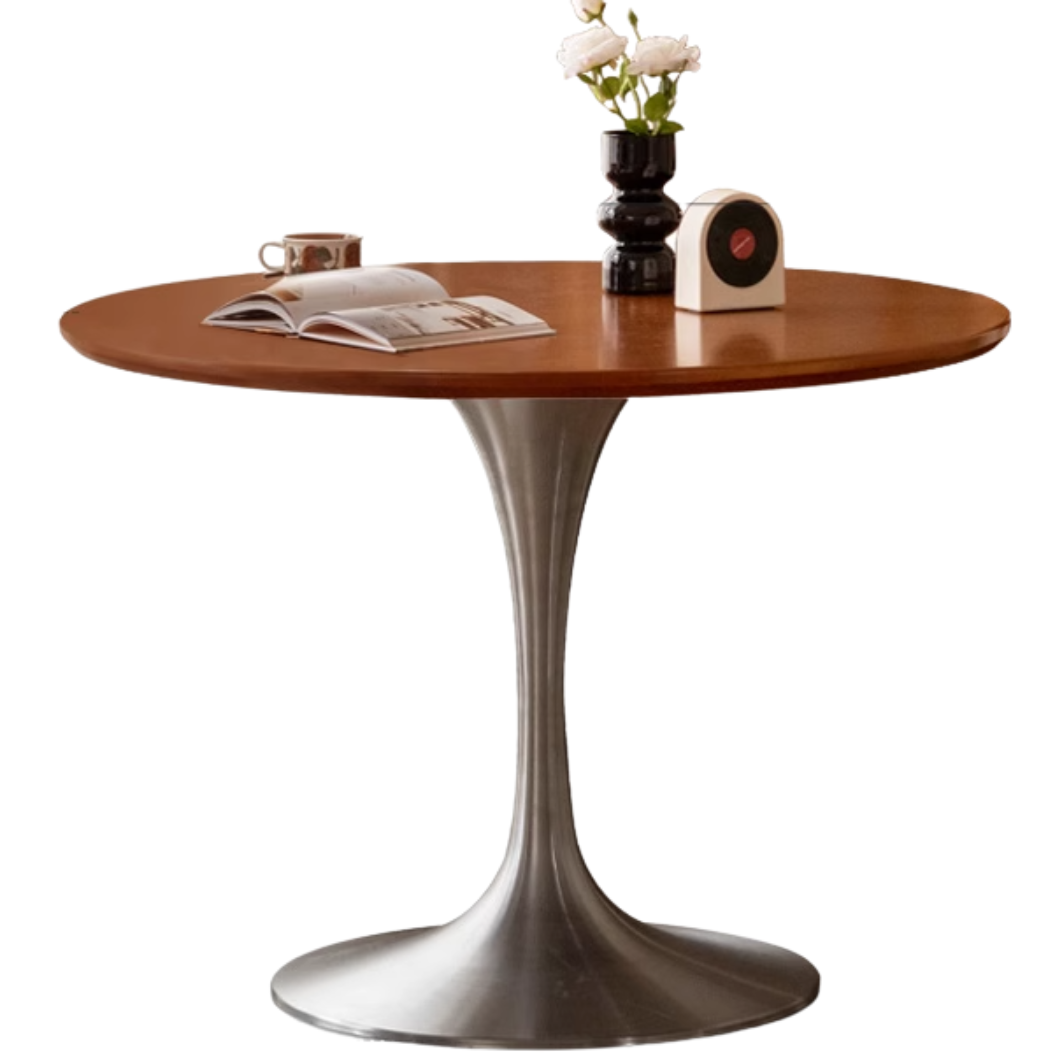 Poplar Solid Wood Antique Style Round Bauhaus Tea Table