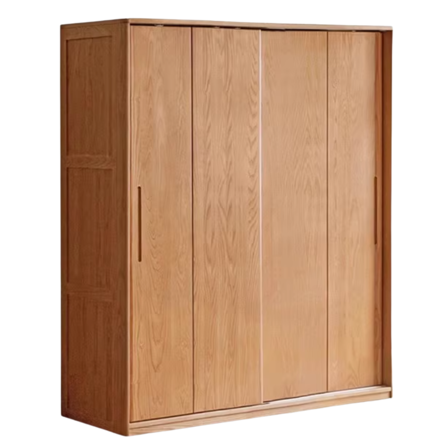 Oak, Ash Solid Wood Wardrobe With Sliding Doors.
