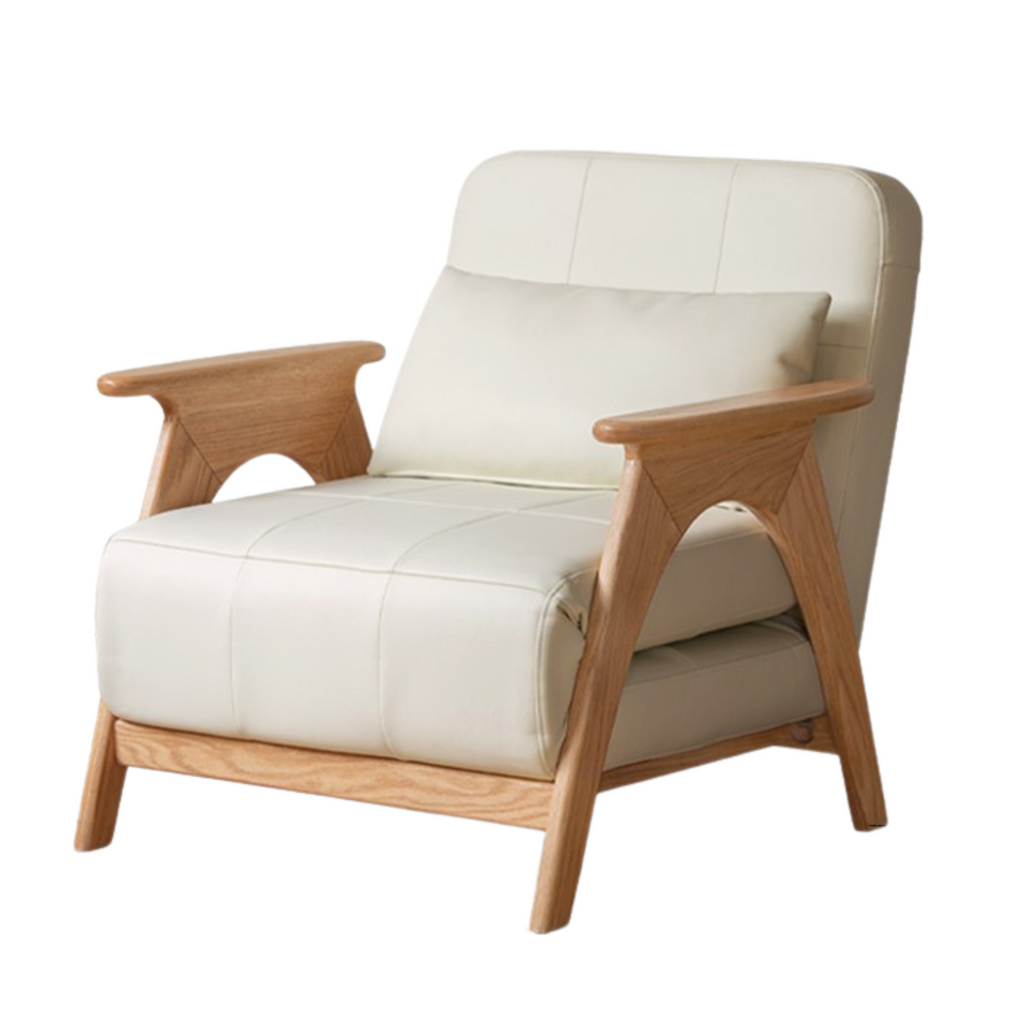 Oak, Beech Solid Wood Folding Dual-Purpose Sofa Chair.