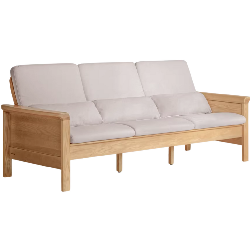 Ash Solid Wood Dual-purpose Fabric Sofa.