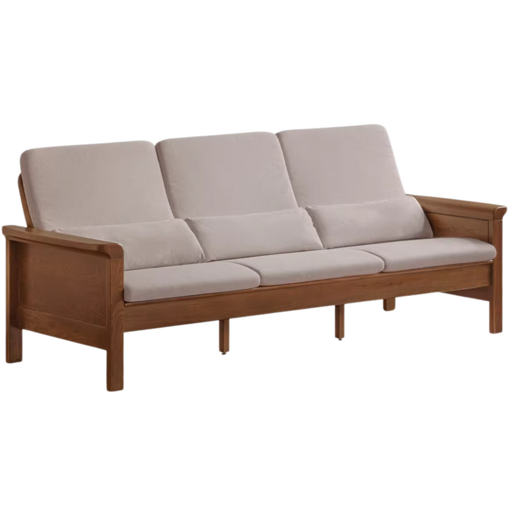 Ash Solid Wood Dual-purpose Fabric Sofa.