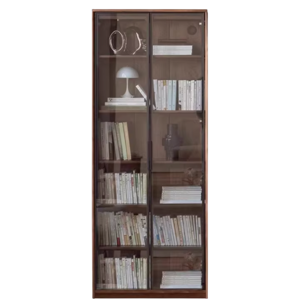 Black Walnut, Golden Sandalwood Solid Wood Bookshelf