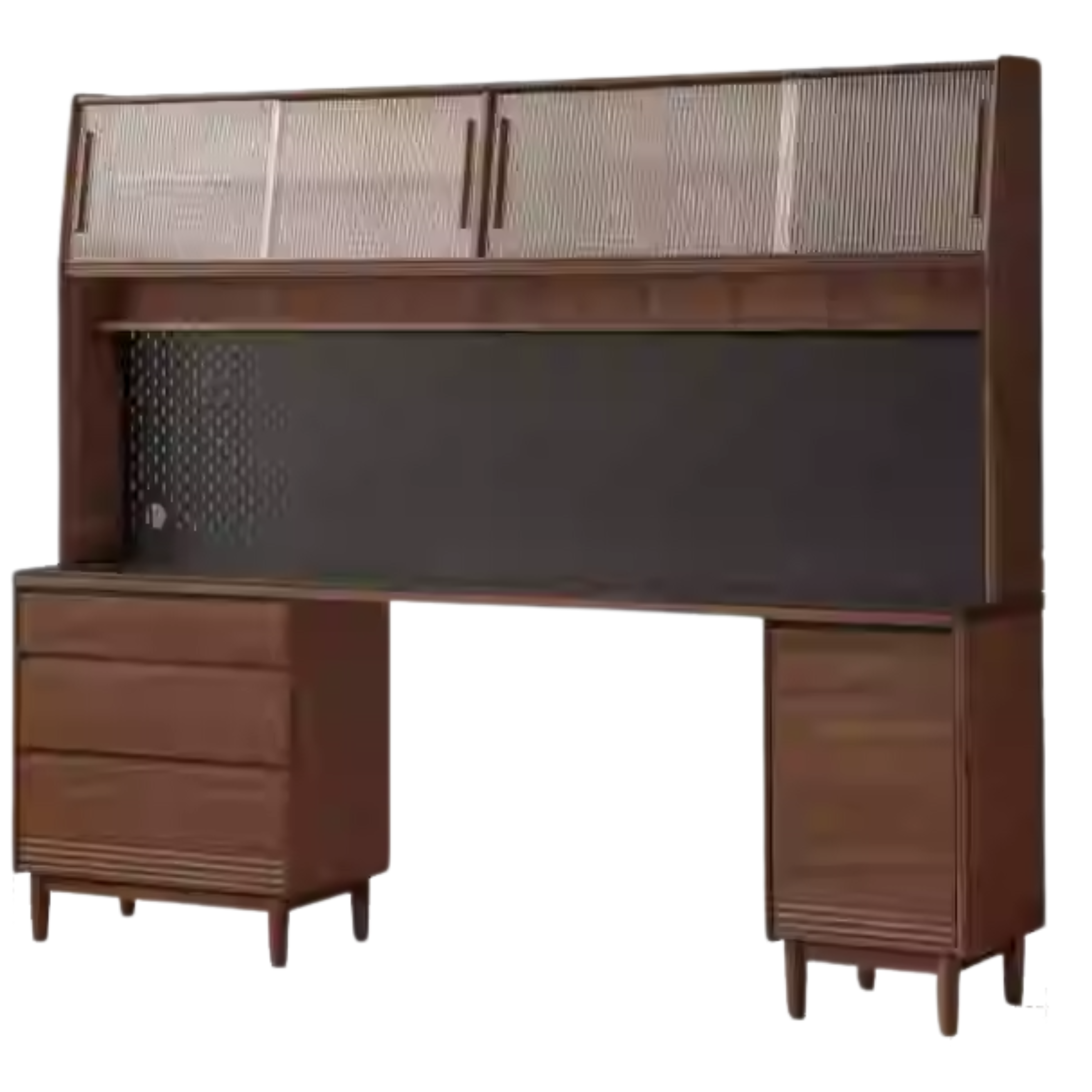 Black Walnut, Oak Solid Wood Light Luxury Style Rock Plate Storage Cabinet