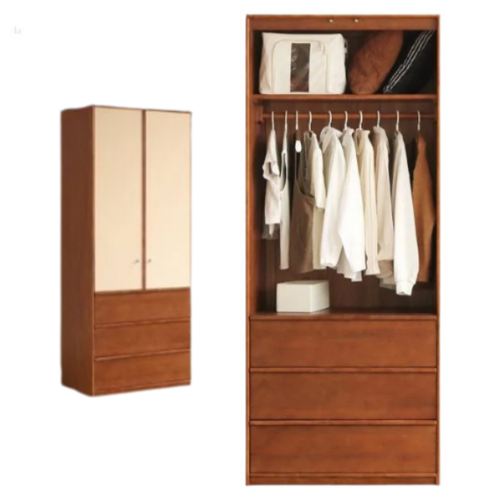 Oak Solid Wood Antique Style Wardrobe.