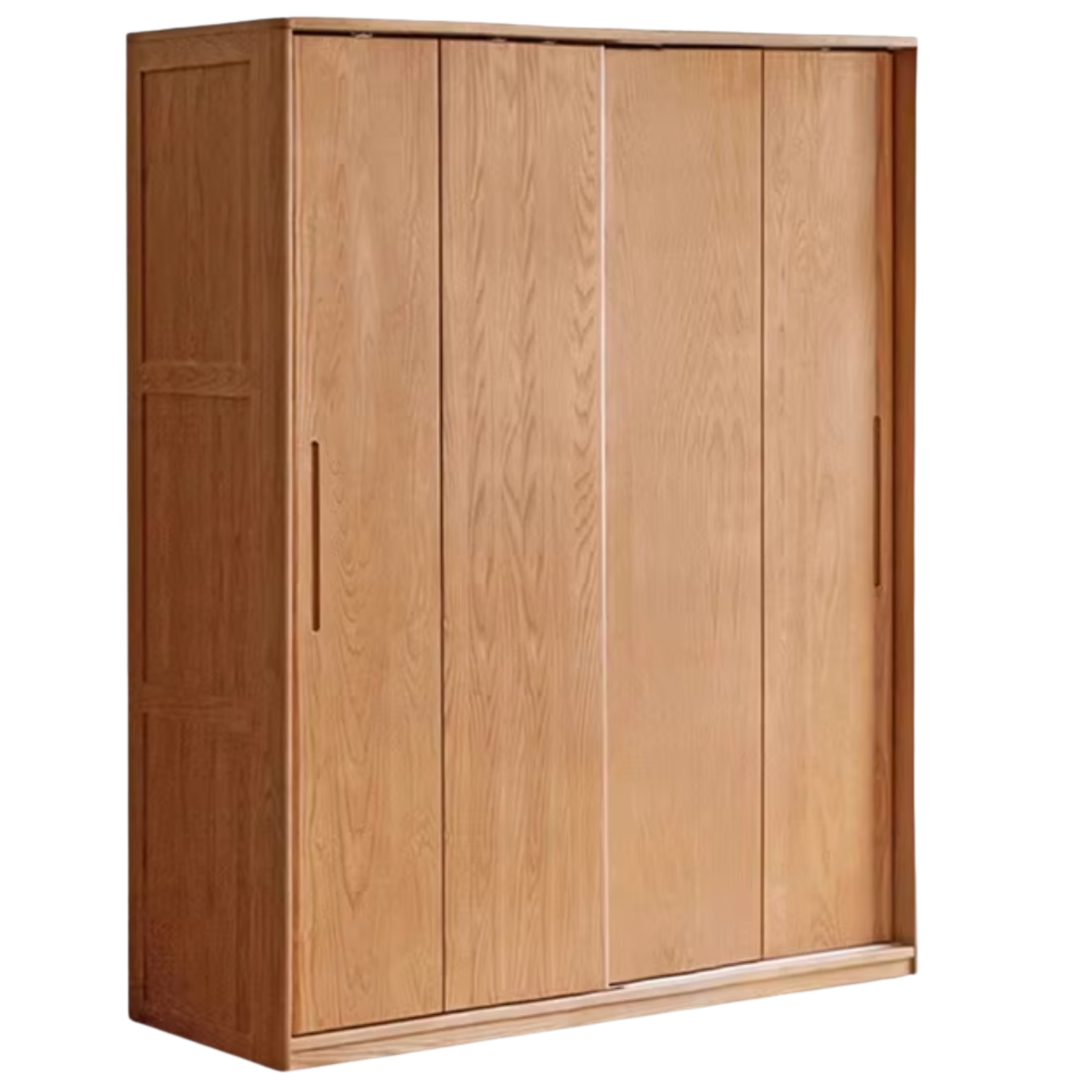 Oak, Ash Solid Wood Wardrobe With Sliding Doors.