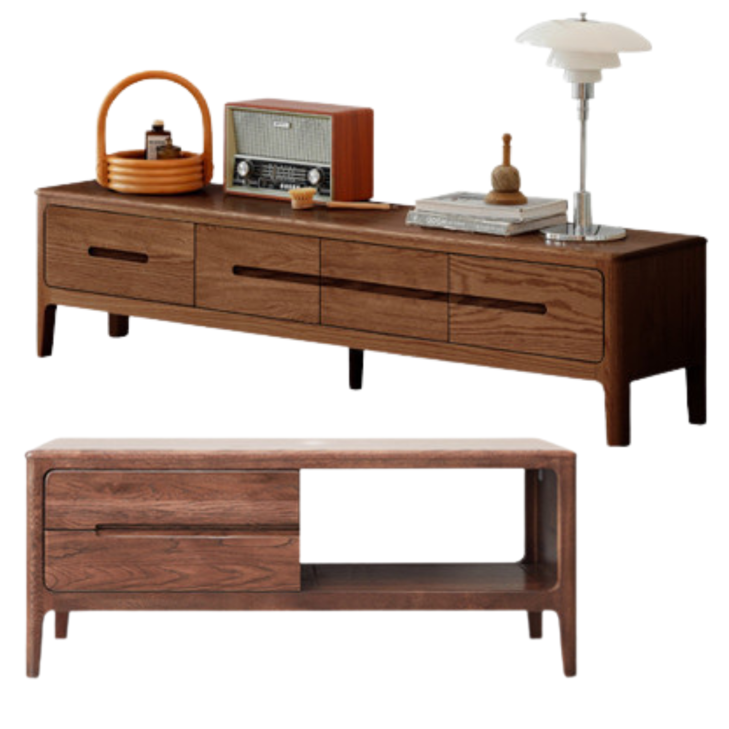 Solid Rubberwood, Oak Solid Wood Nordic Coffee Table