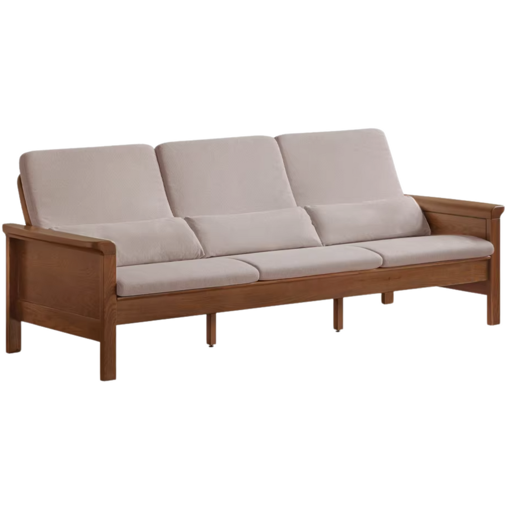 Ash Solid Wood Dual-purpose Fabric Sofa.