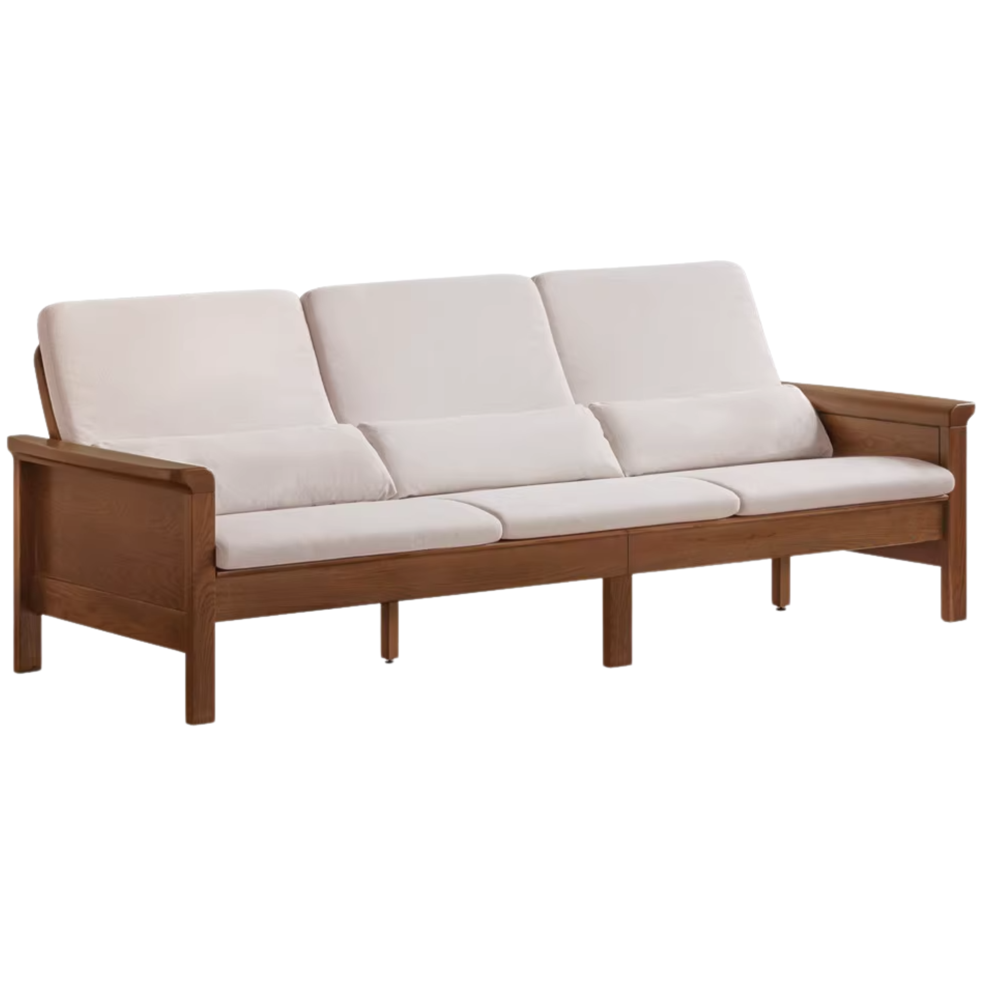 Ash Solid Wood Dual-purpose Fabric Sofa.