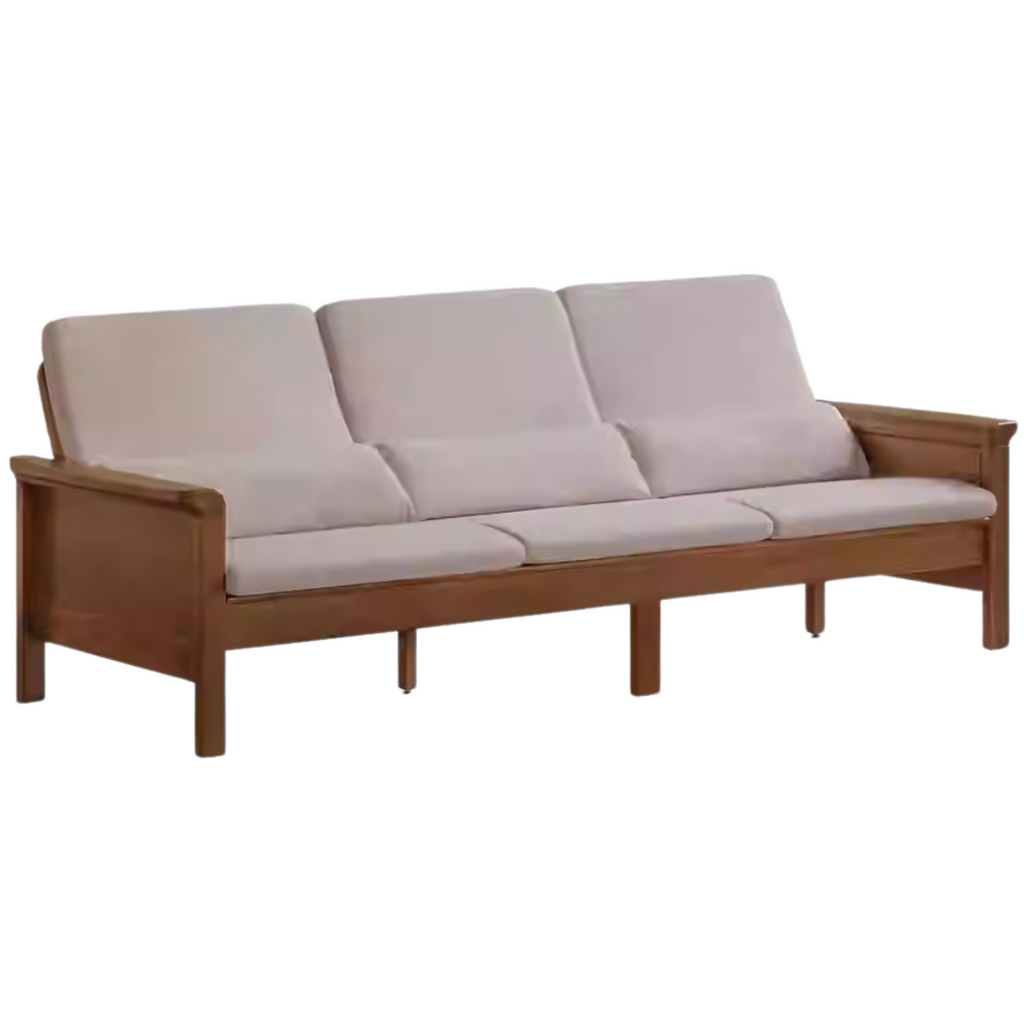 Ash Solid Wood Dual-purpose Fabric Sofa.