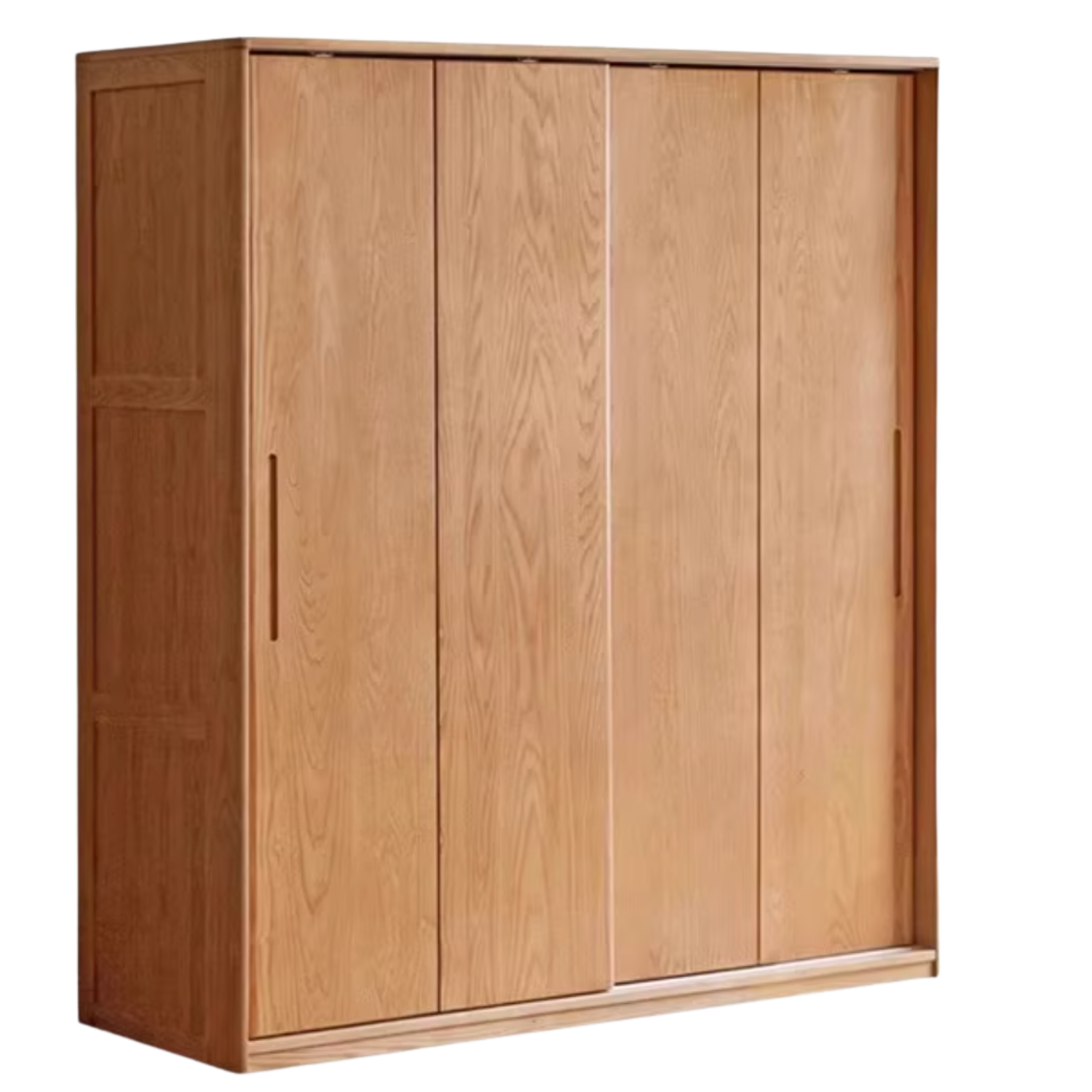 Oak, Ash Solid Wood Wardrobe With Sliding Doors.