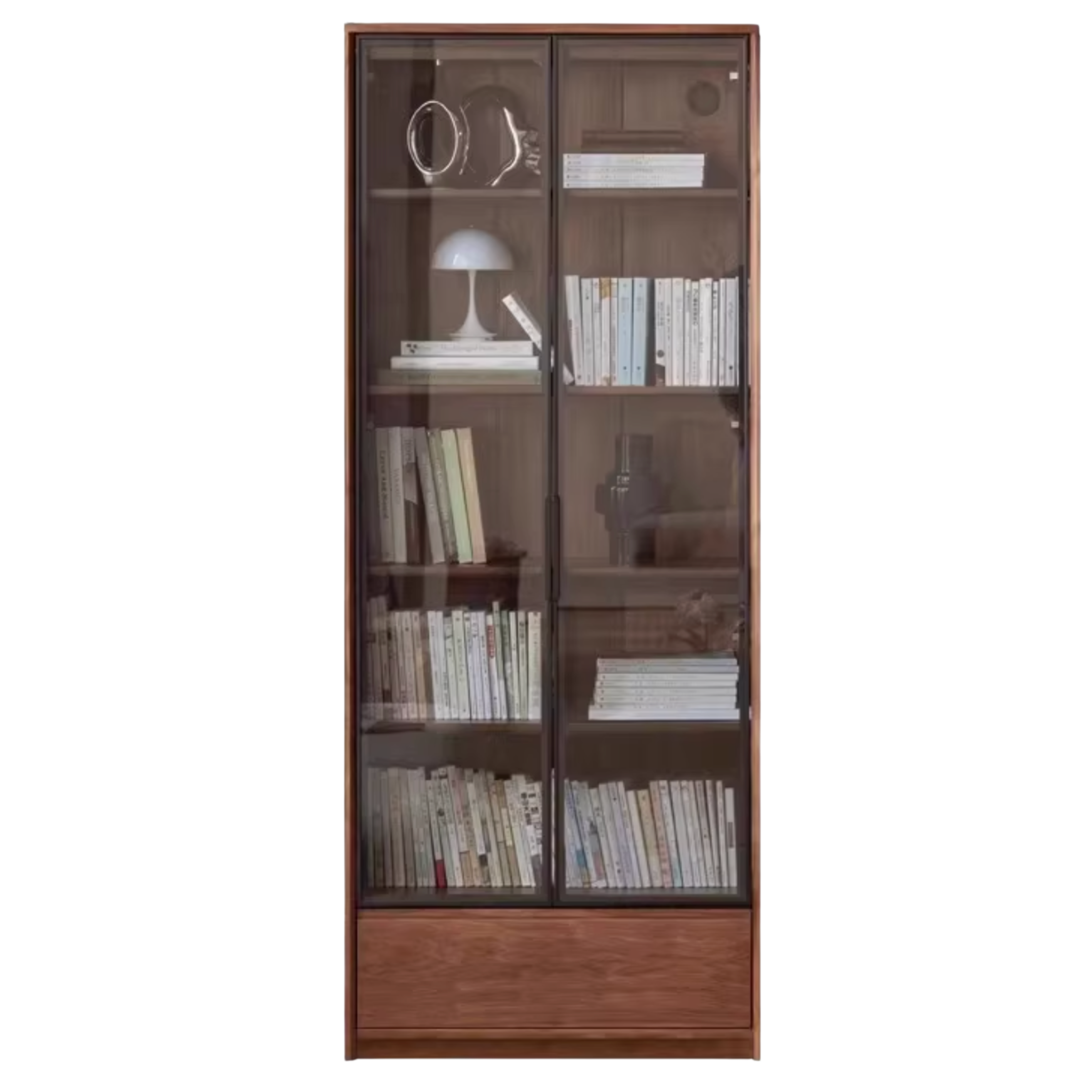 Black Walnut, Golden Sandalwood Solid Wood Bookshelf