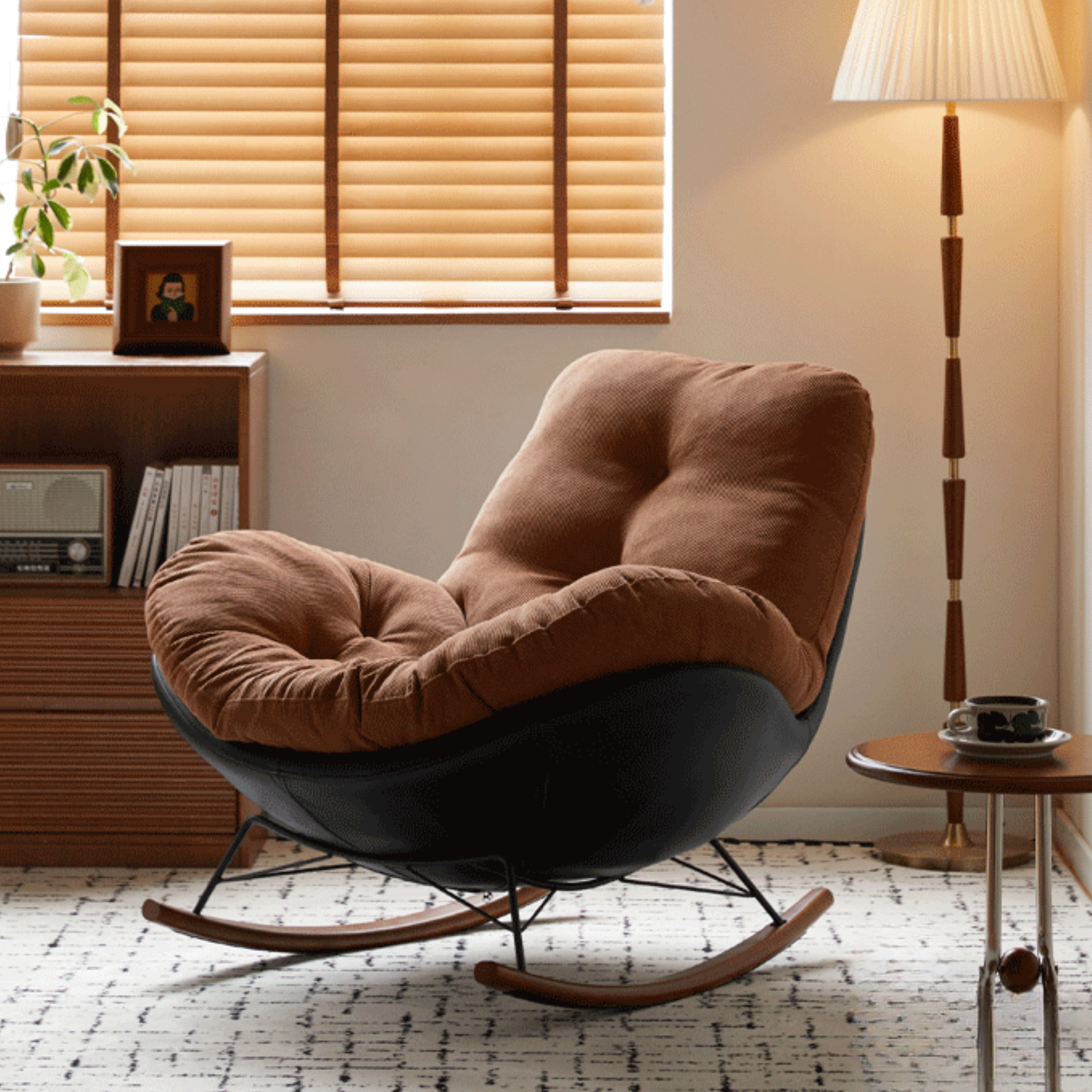 Fabric Retro Rocking Chair