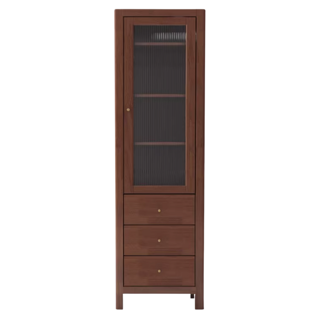 Solid Rubberwood, Oak Solid Wood Modern Bookcase