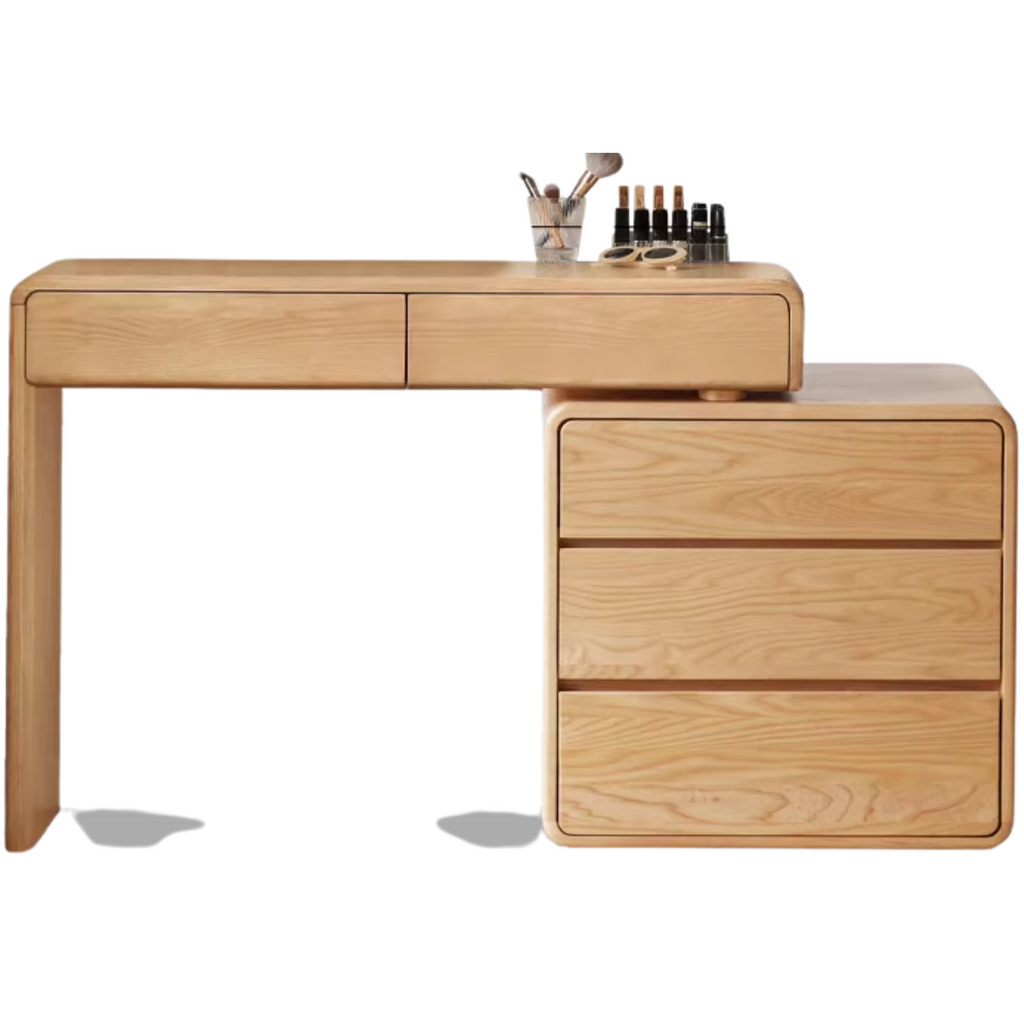 Ash Solid Wood Telescopic Dressing Table-USA