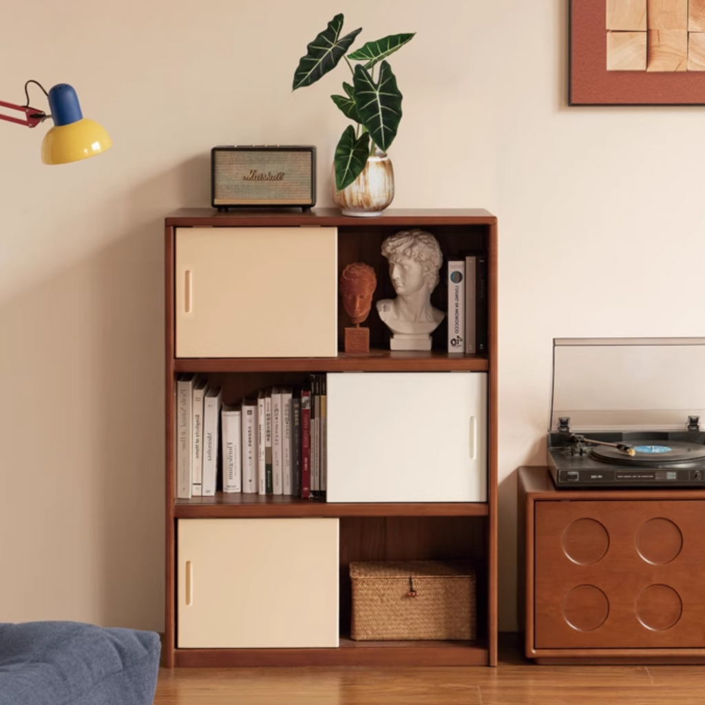 Poplar Solid Wood Bauhaus Side Cabinet