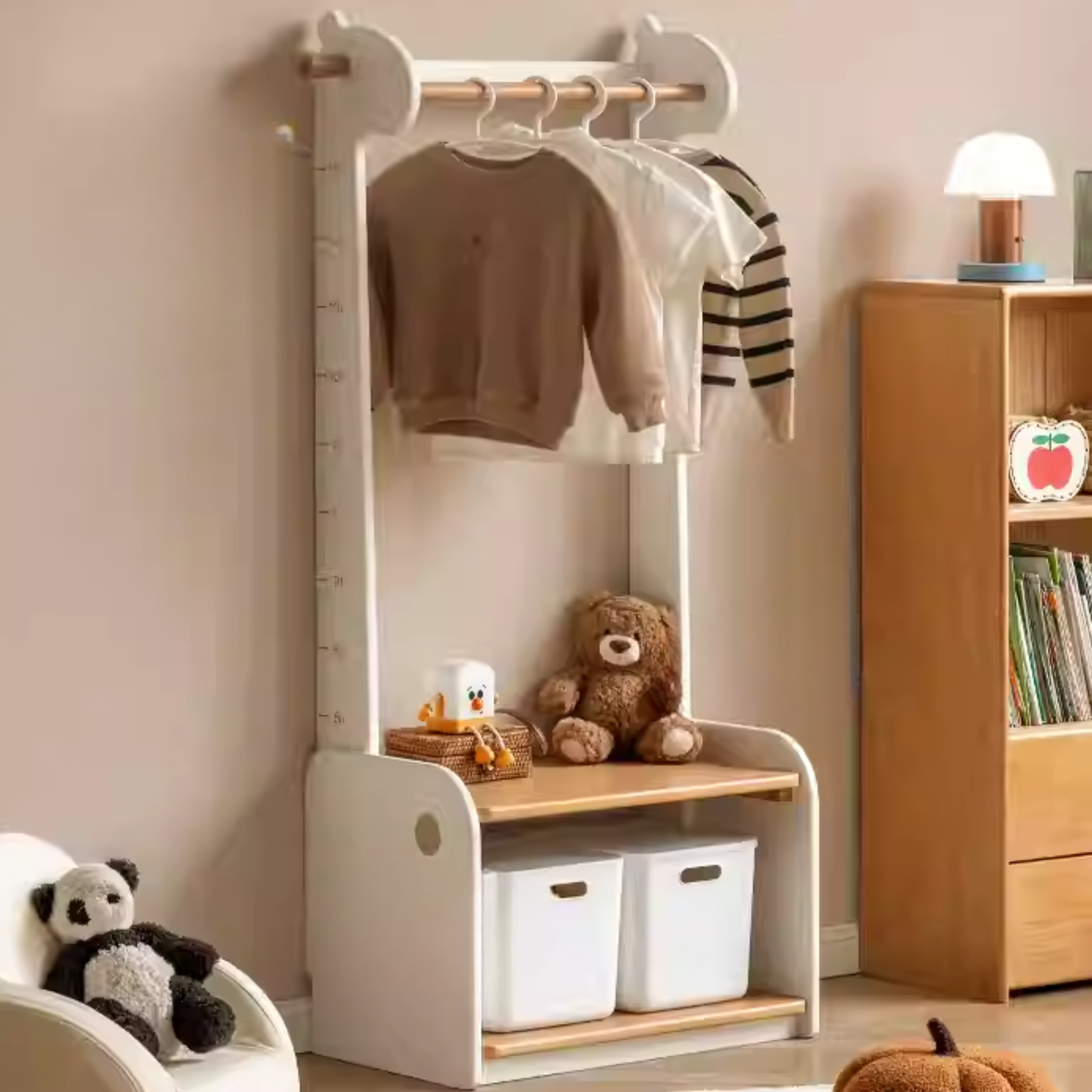 Beech, Solid Rubberwood Children's Coat Rack