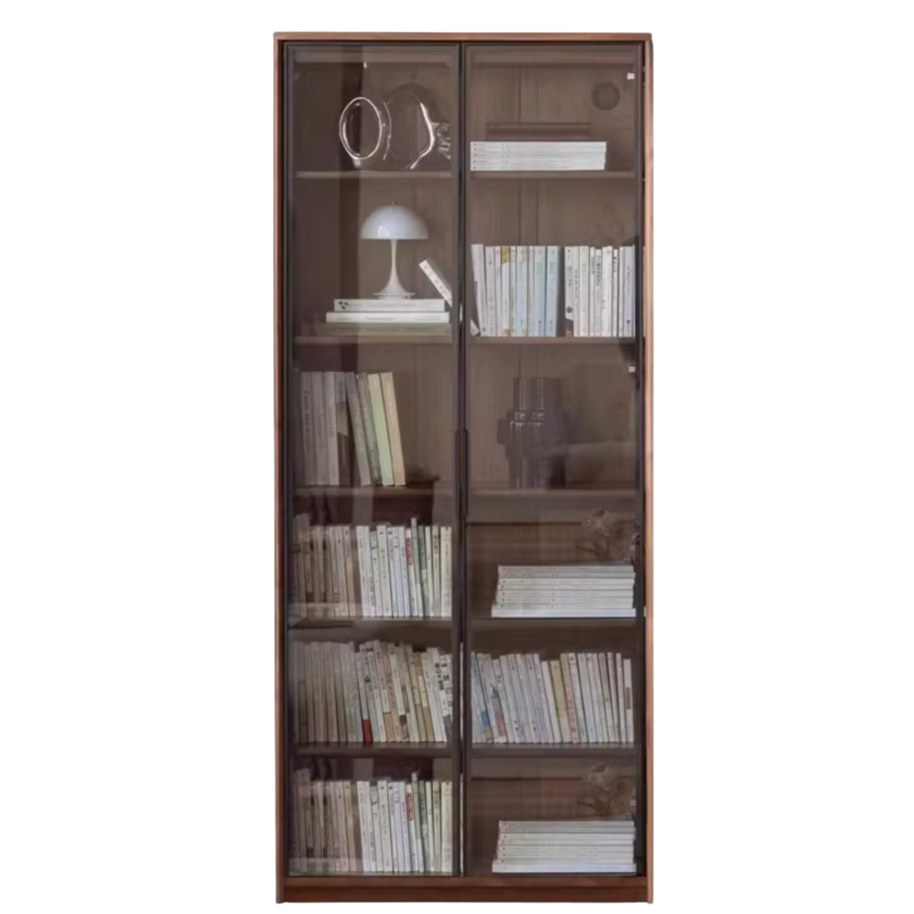Black Walnut, Golden Sandalwood Solid Wood Bookshelf