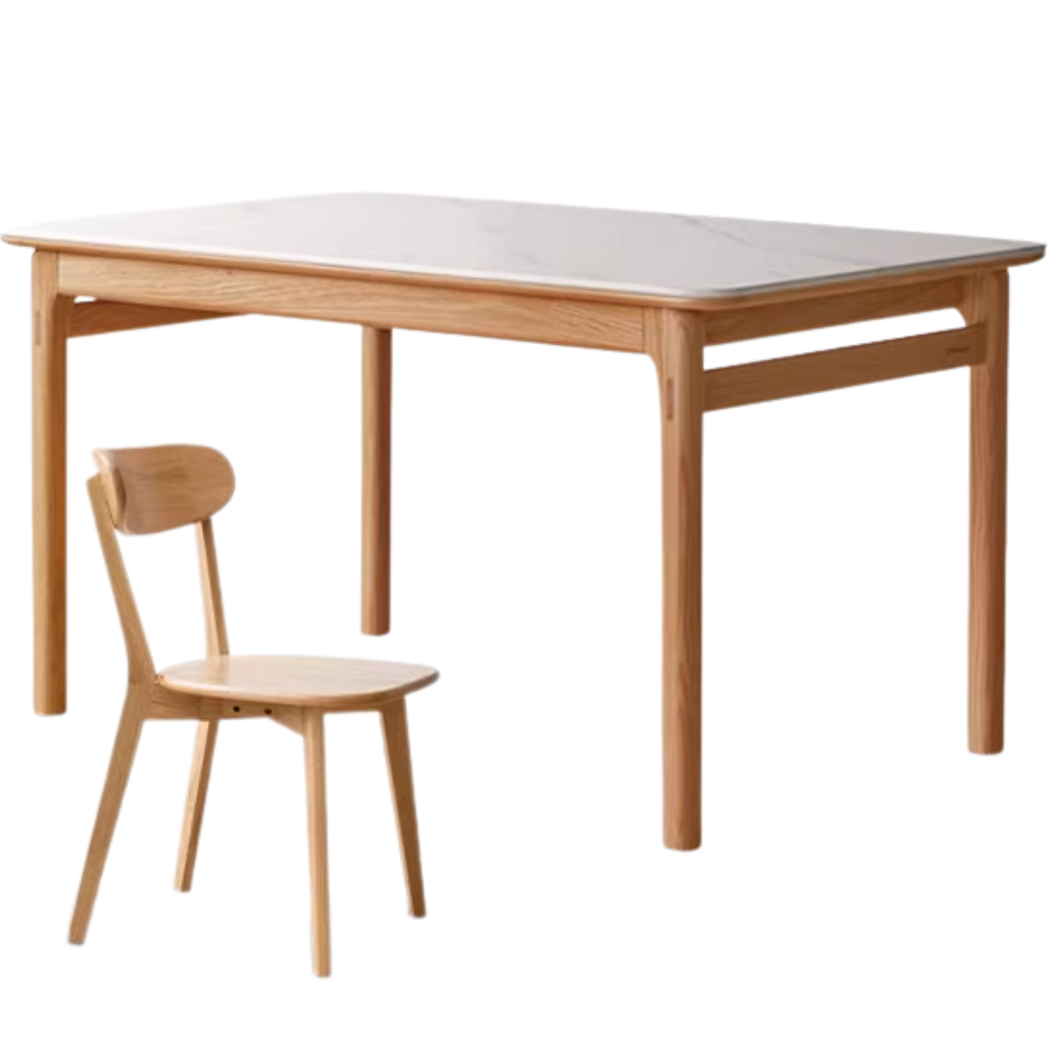 Oak Solid Wood Modern Rock Plate Dining Table