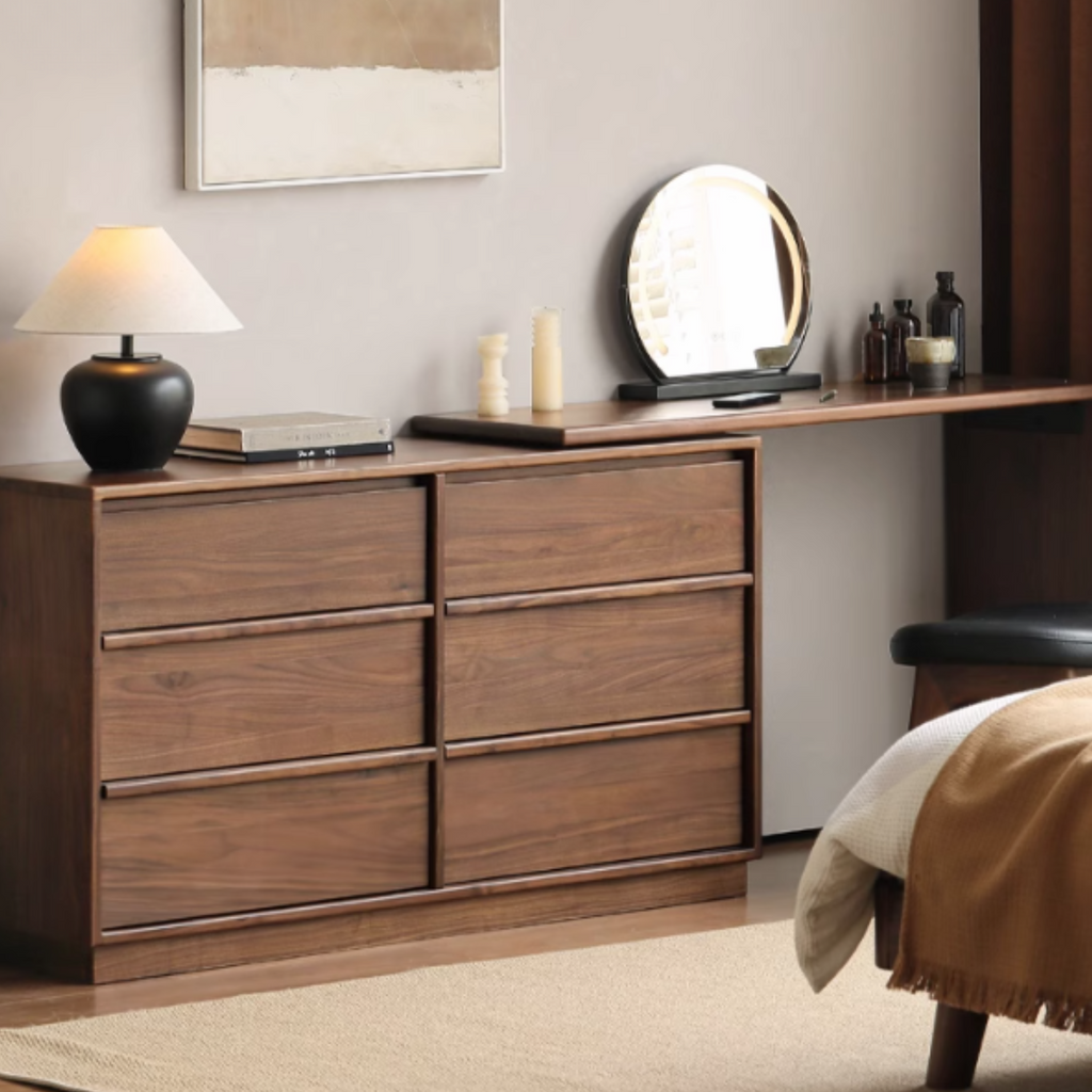 Black Walnut Solid Wood Light Luxury Dressing Table