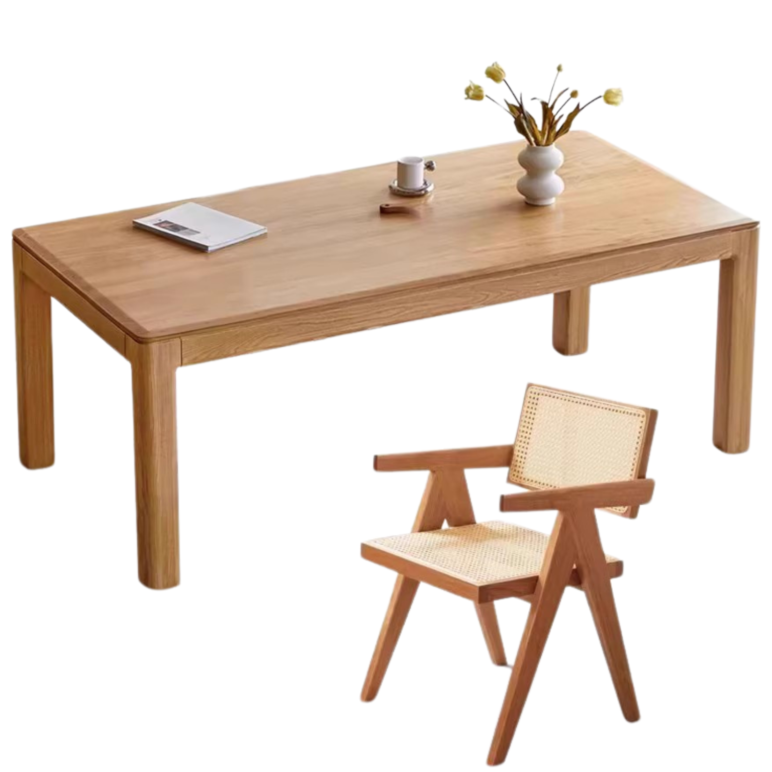 Oak Solid Wood Long Dining Table