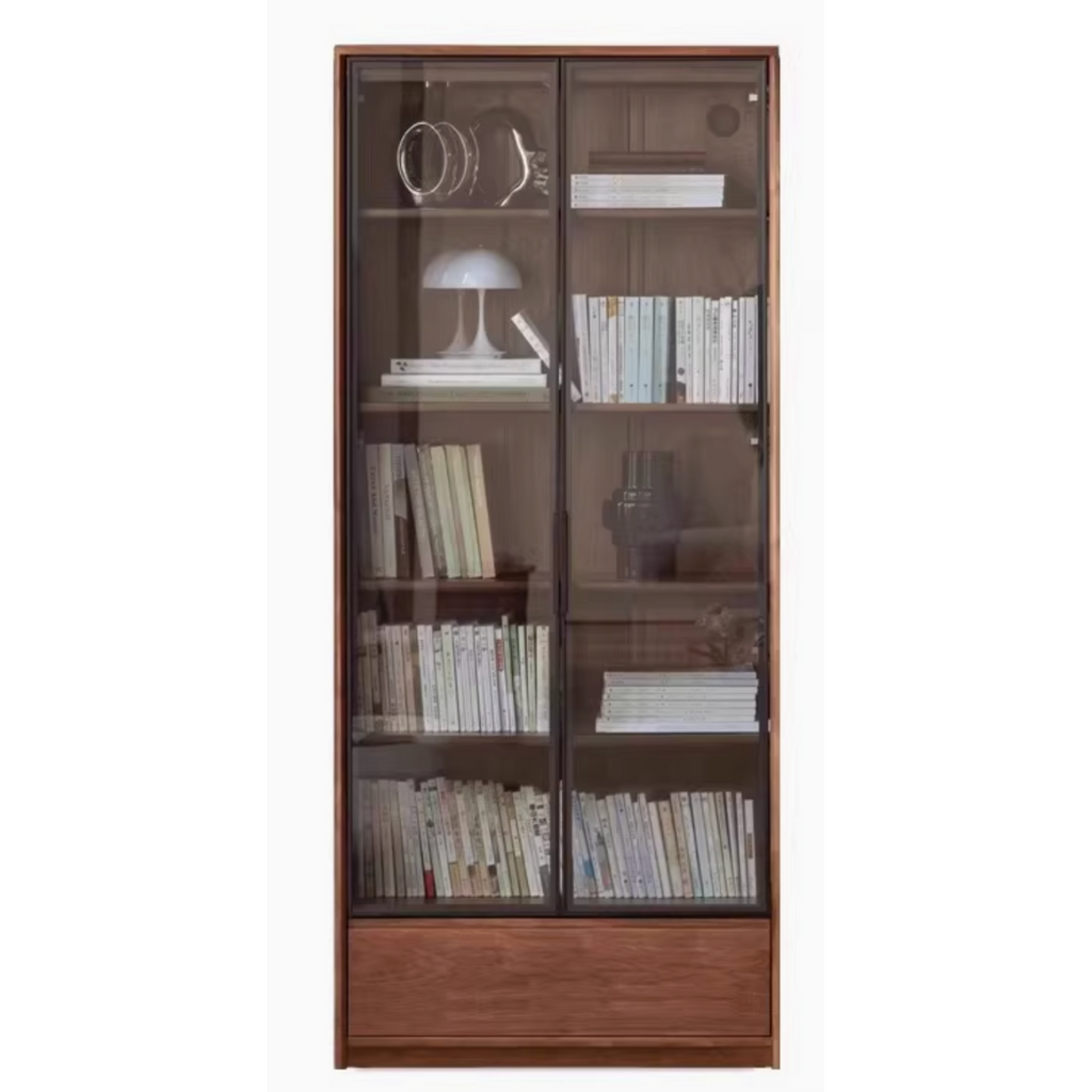 Black Walnut, Golden Sandalwood Solid Wood Bookshelf
