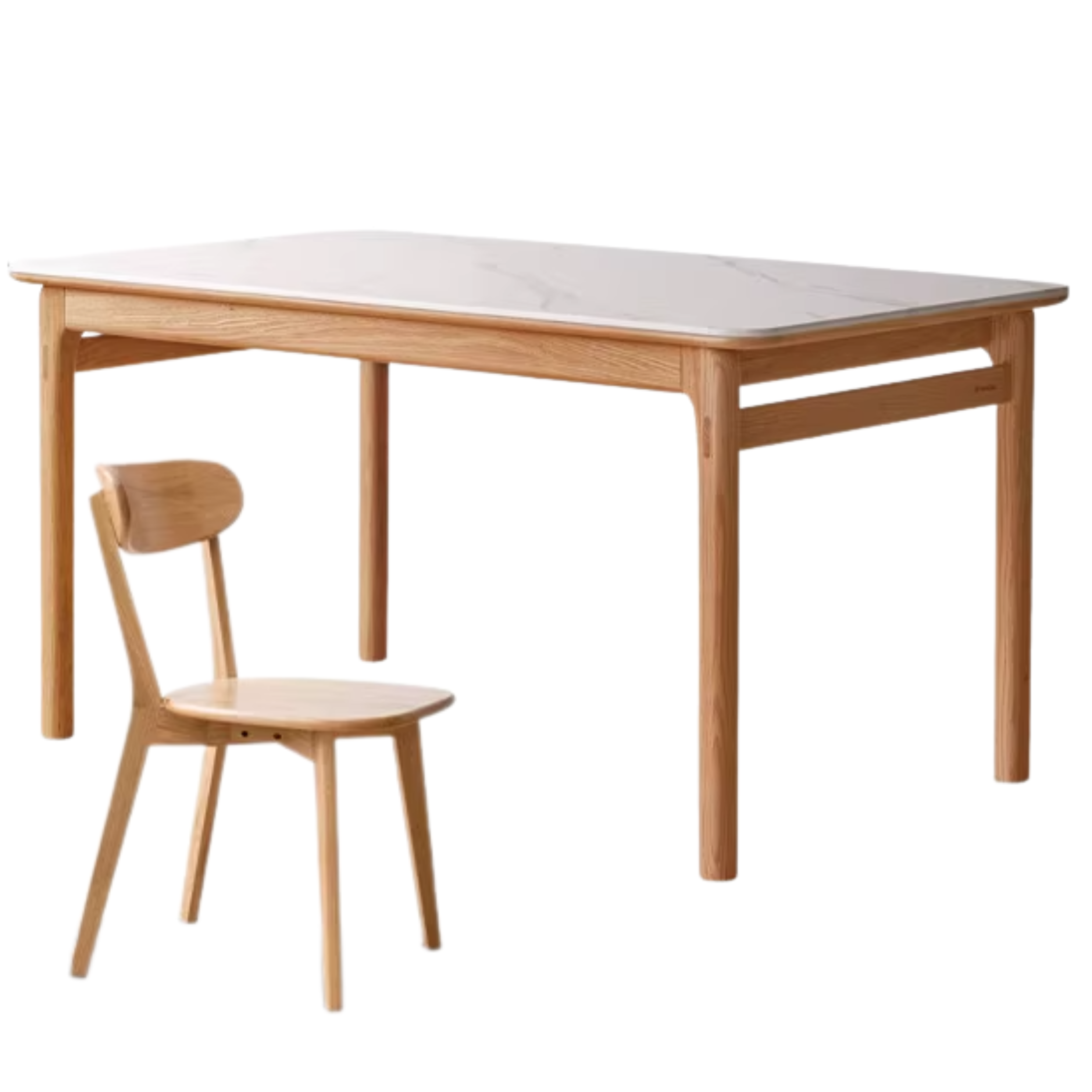 Oak Solid Wood Modern Rock Plate Dining Table