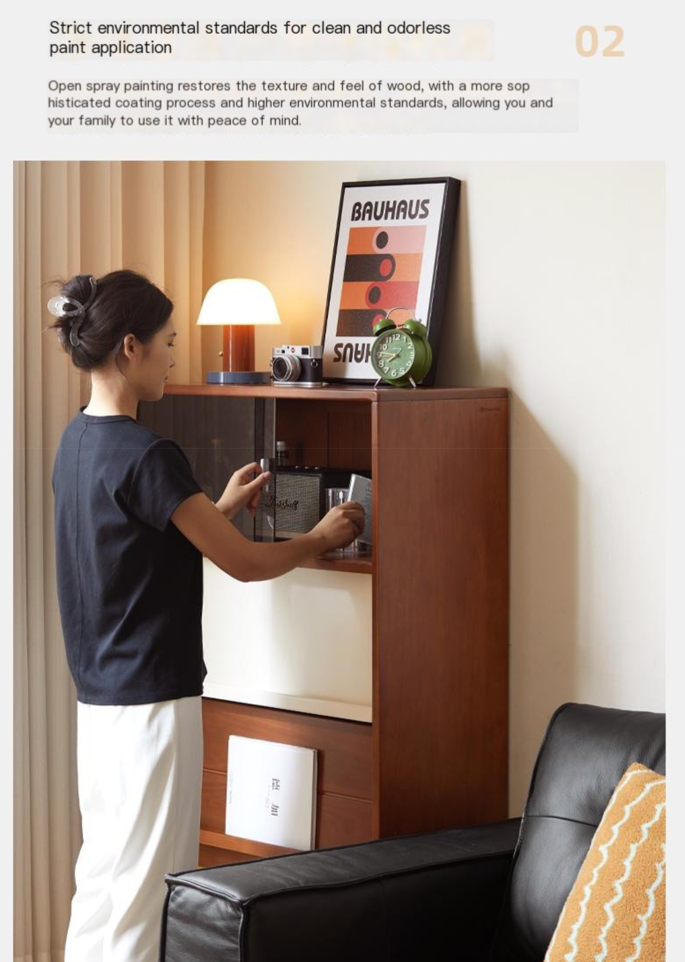 Tulip Solid Wood Middle Ages Flip Door Edge Cabinet.