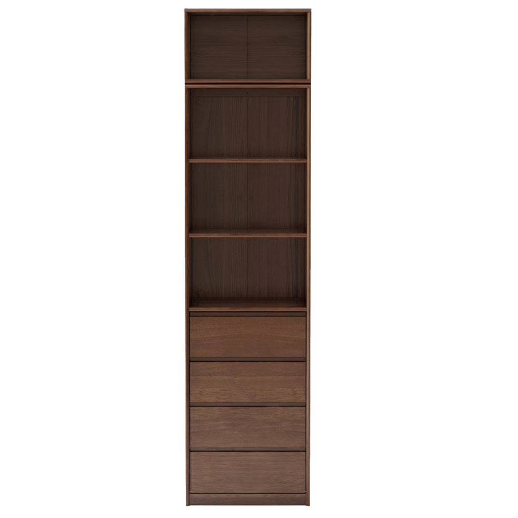 Black Walnut, Golden Sandalwood Solid Wood Bookshelf