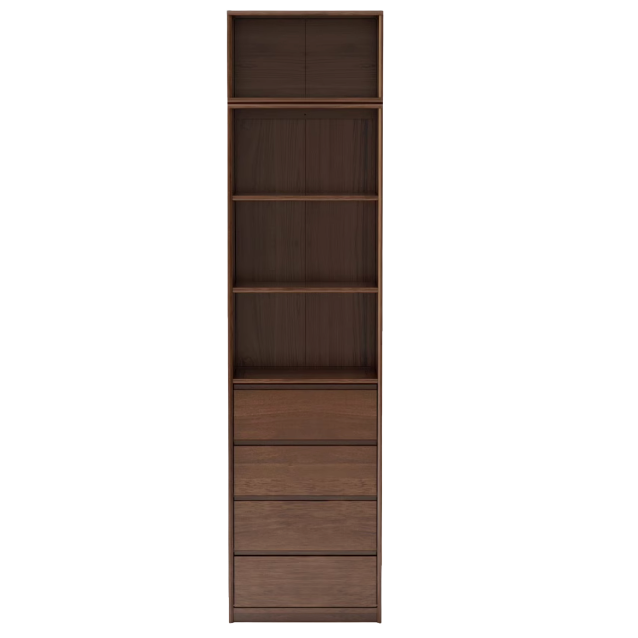 Black Walnut, Golden Sandalwood Solid Wood Bookshelf