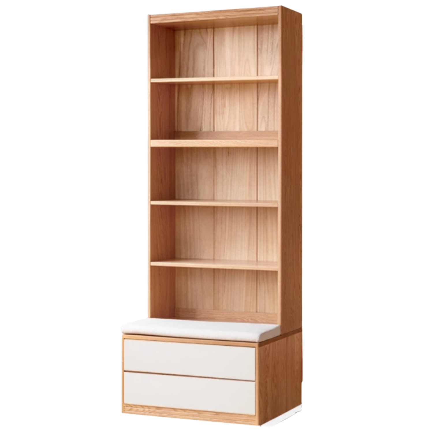 Oak Solid Wood Cream Style Study  Bookcase