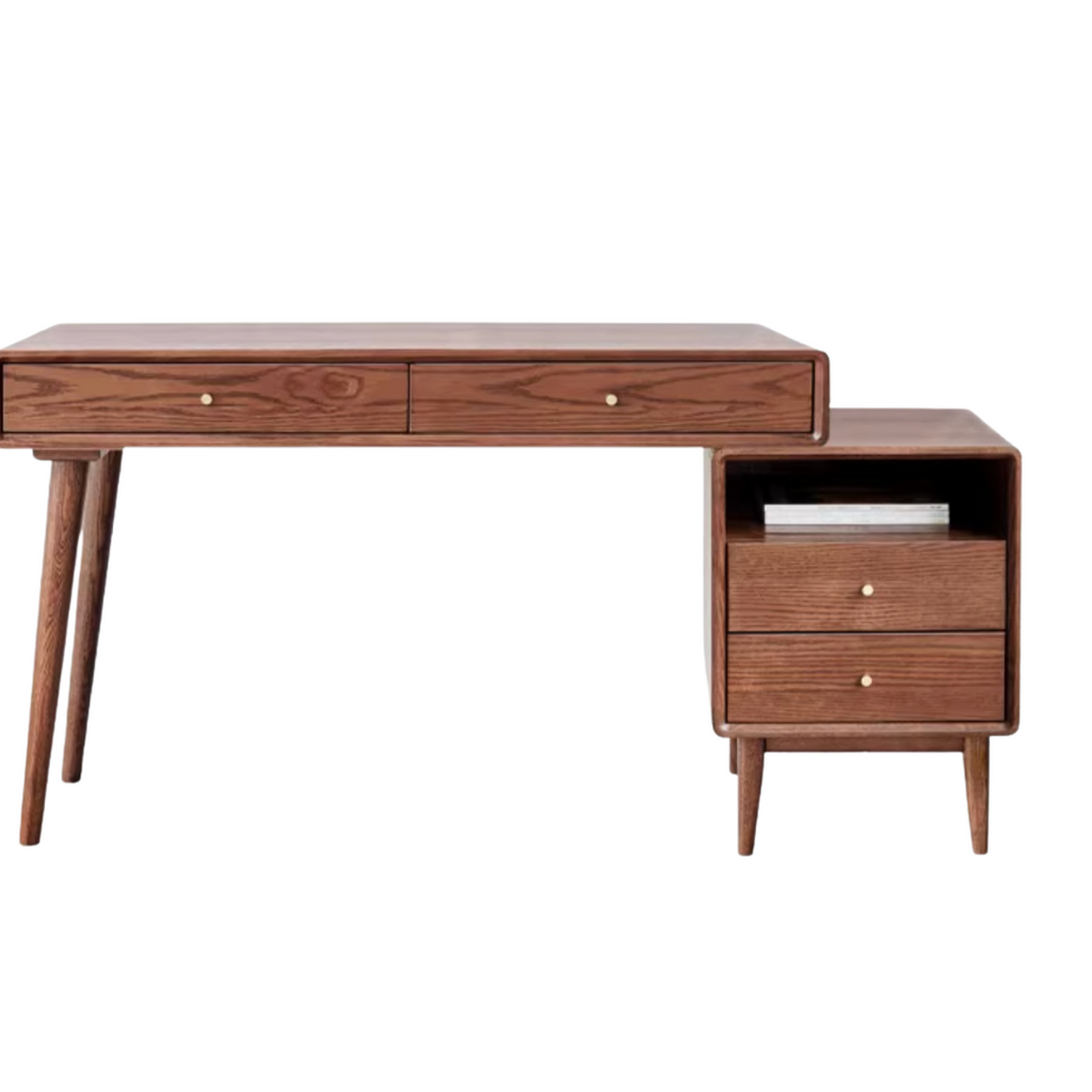 Oak Solid Wood Office Desk Combination