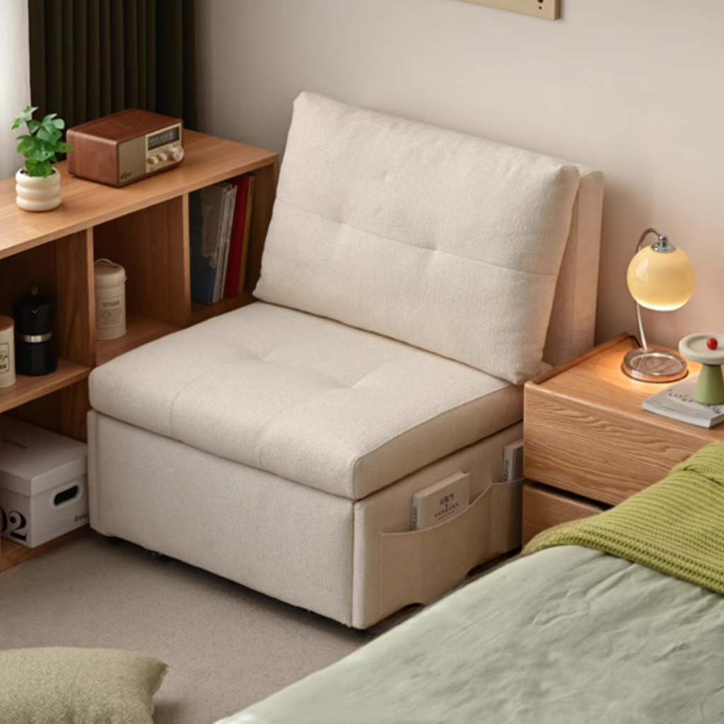 Fabric Sofa Cream Wind Multi Functional Single Chair