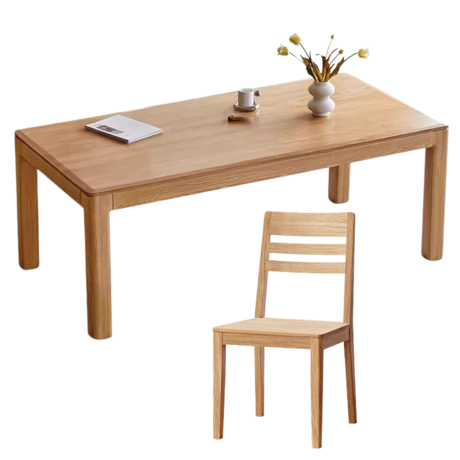 Oak Solid Wood Long Dining Table