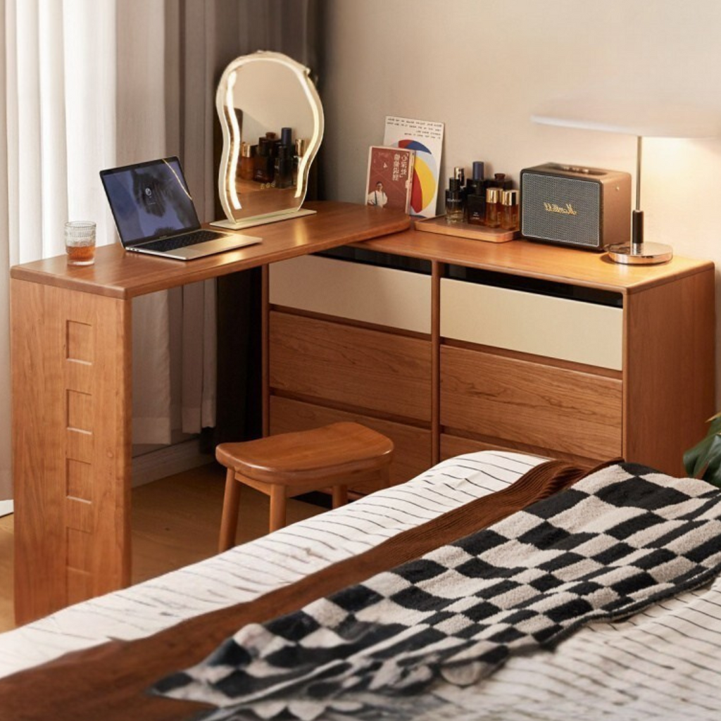 Cherry Solid Wood Modern Style Dressing Table