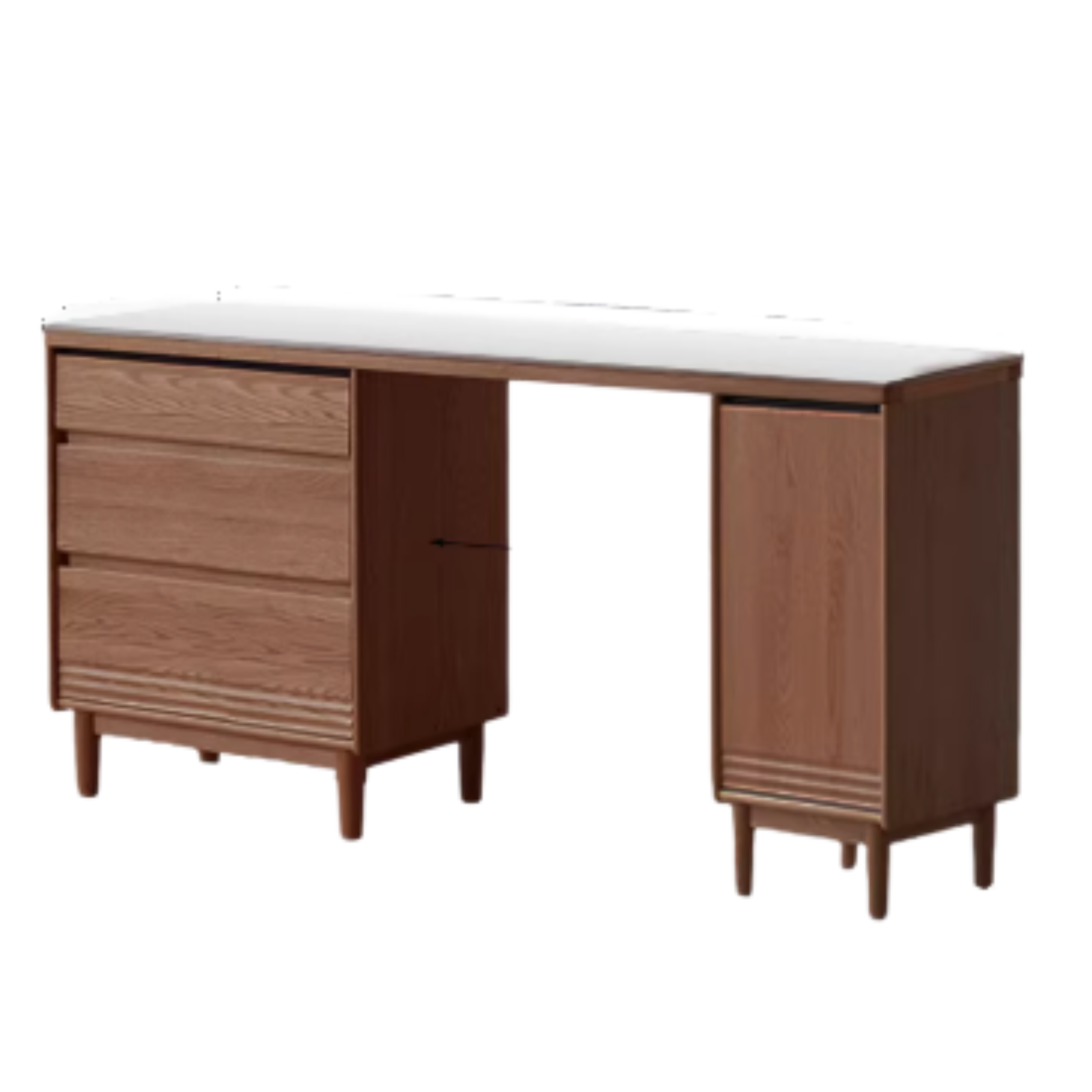 Black Walnut, Oak Solid Wood Light Luxury Style Rock Plate Storage Cabinet