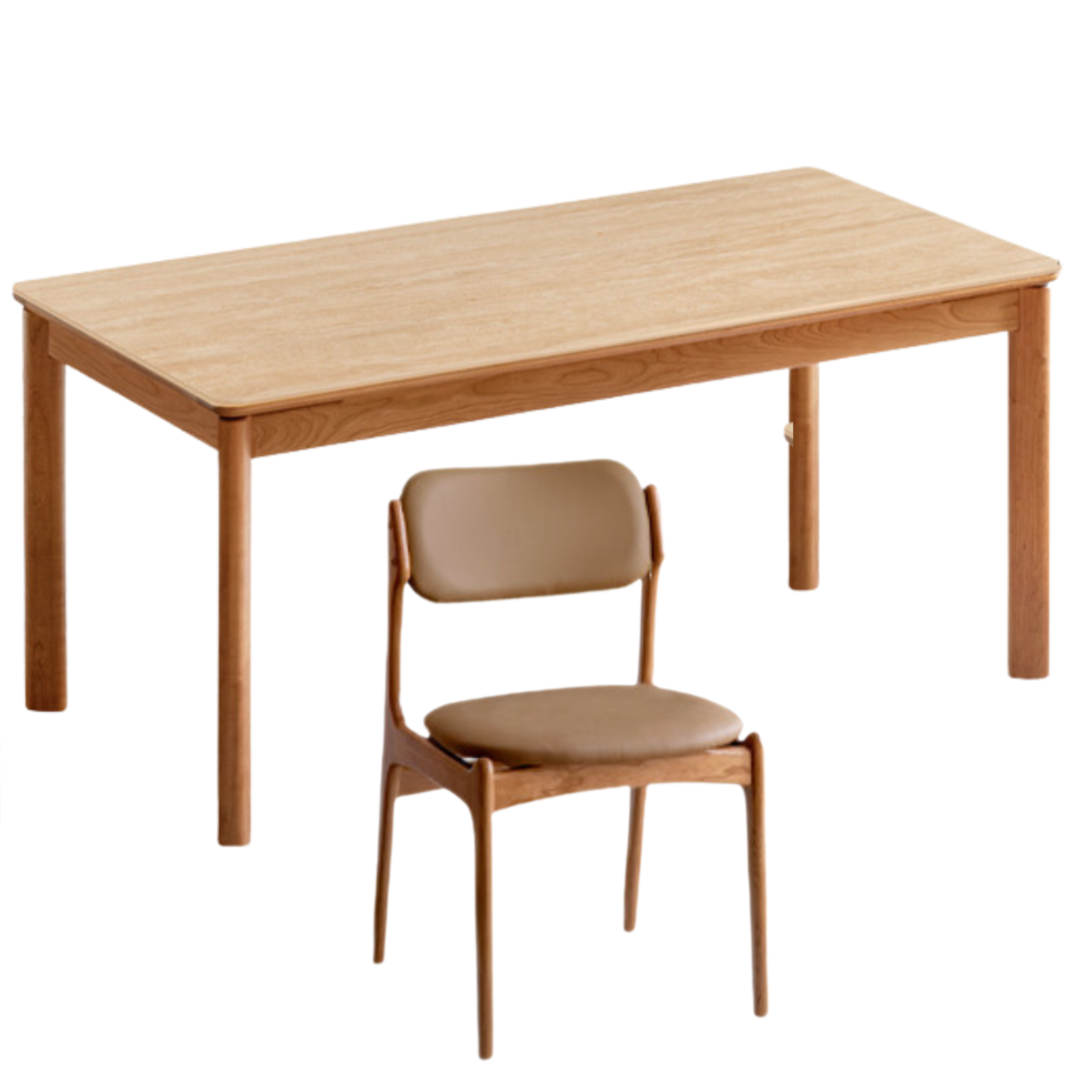 Cherry Solid Wood Rock Board Dining Table