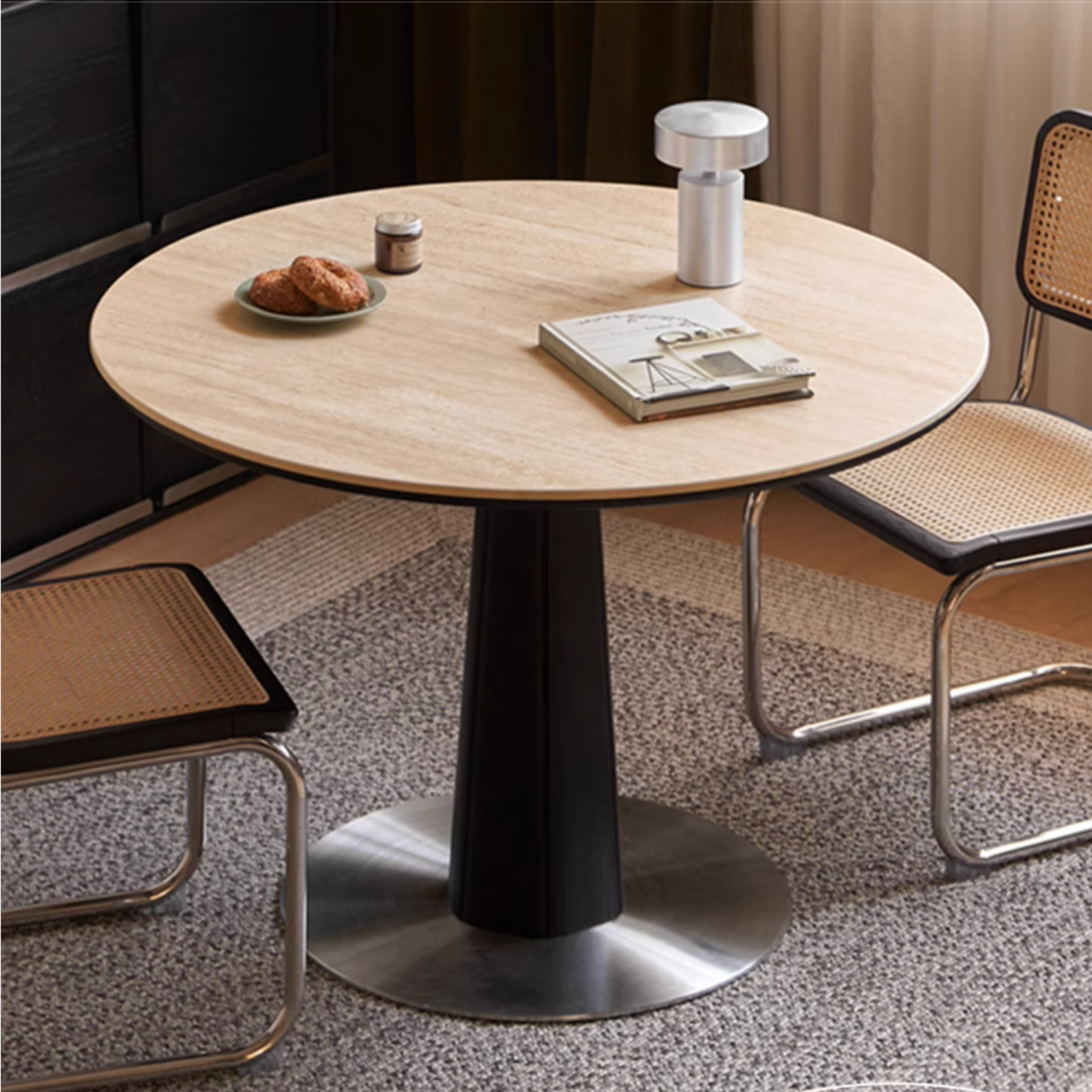 Oak Solid Wood Bauhaus Rock Plate Dining Table