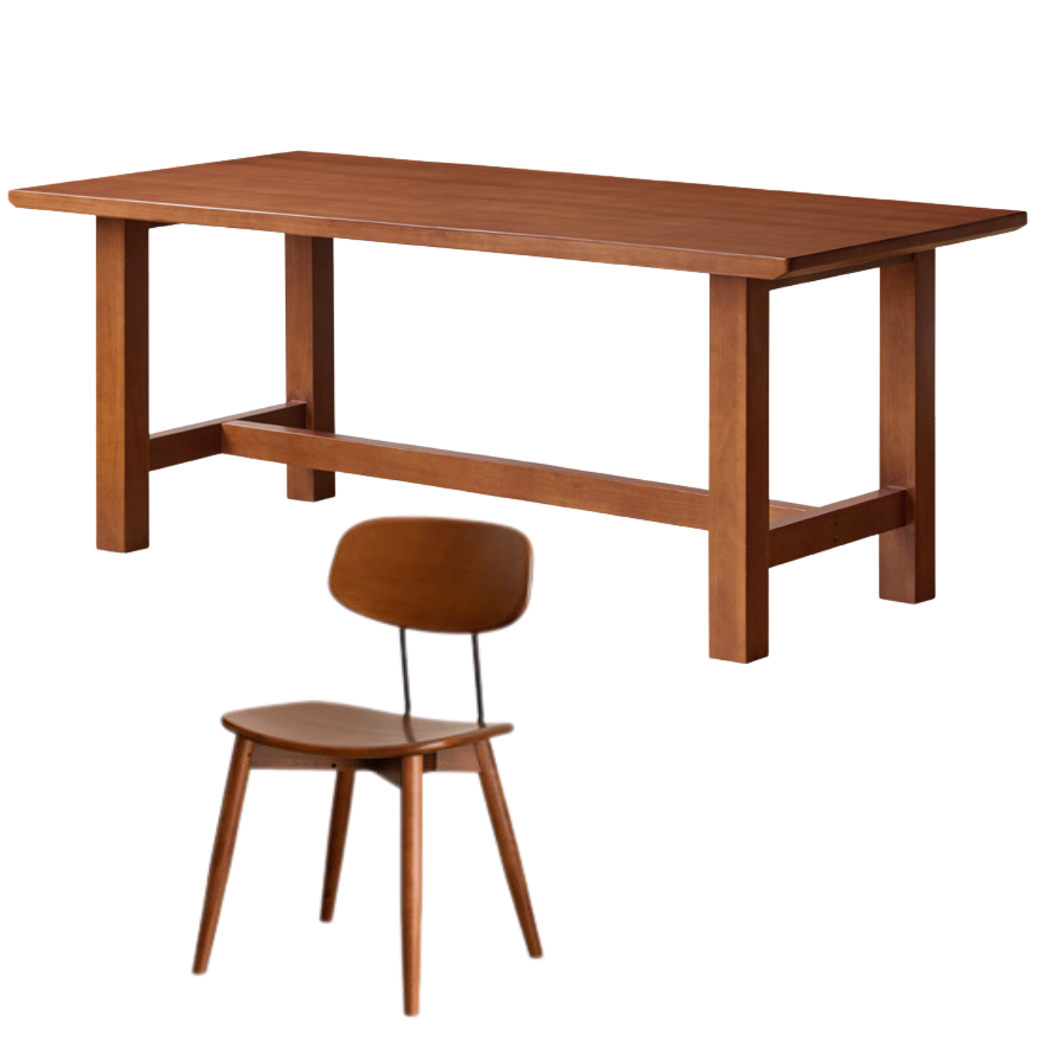 Poplar Solid Wood Mid Ancient Style Dining Table