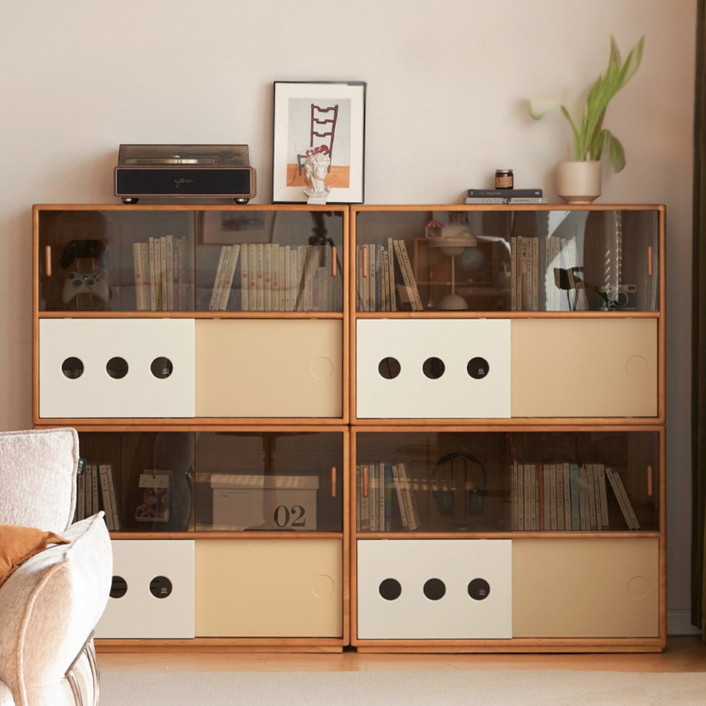 Cherry Solid Wood Ancient Style Bookcases