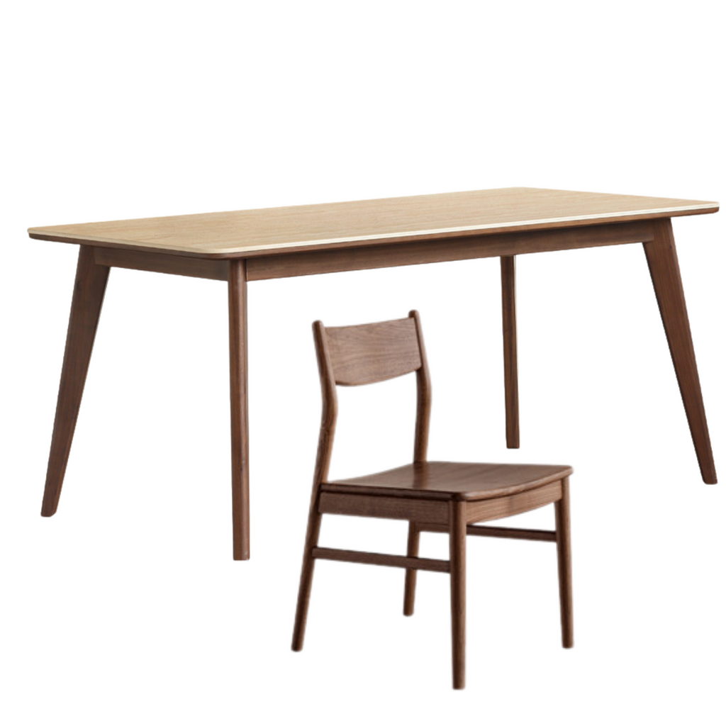 Black Walnut Solid Wood Vintage Rock Plate Dining Table