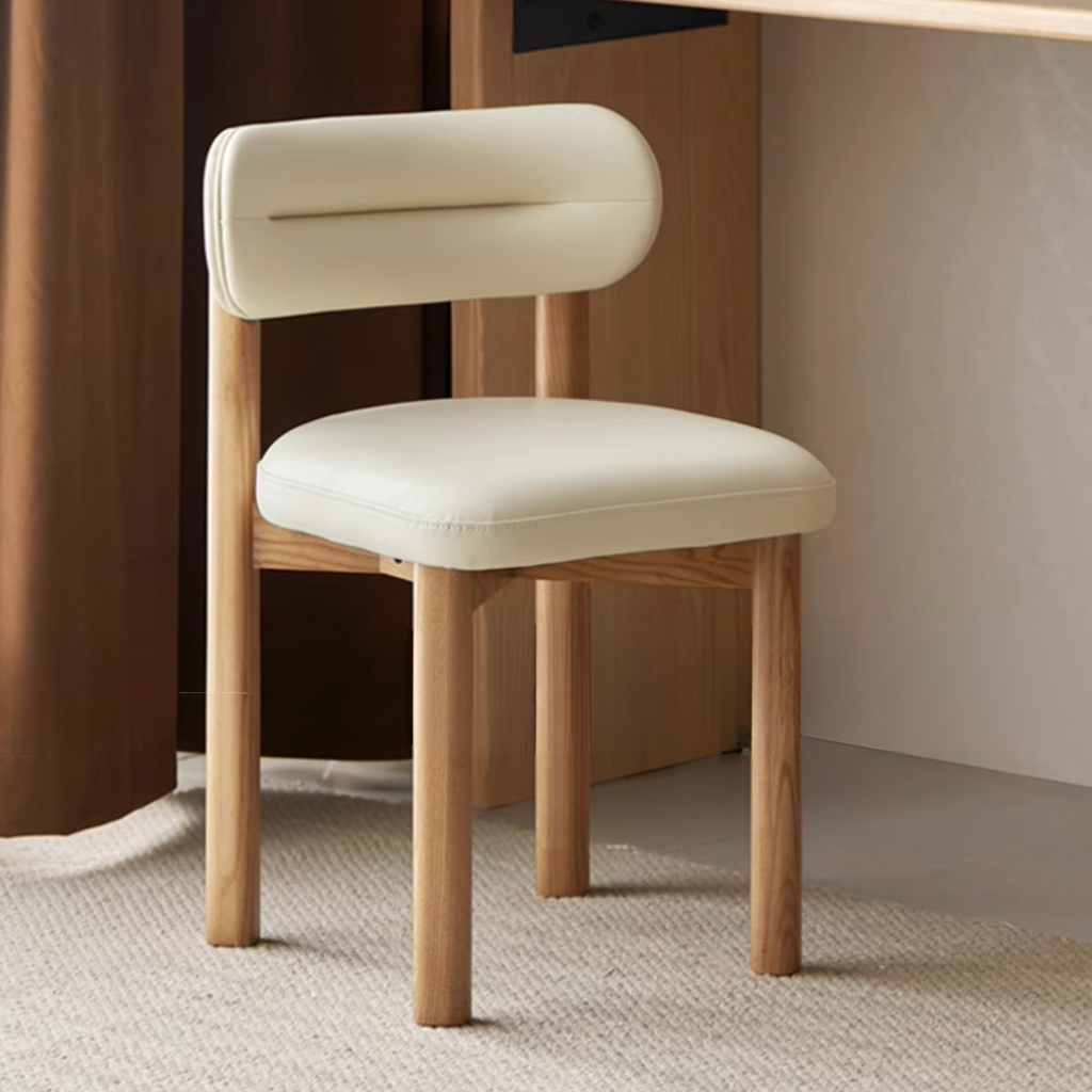 Ash Solid Wood Modern Makeup Stool
