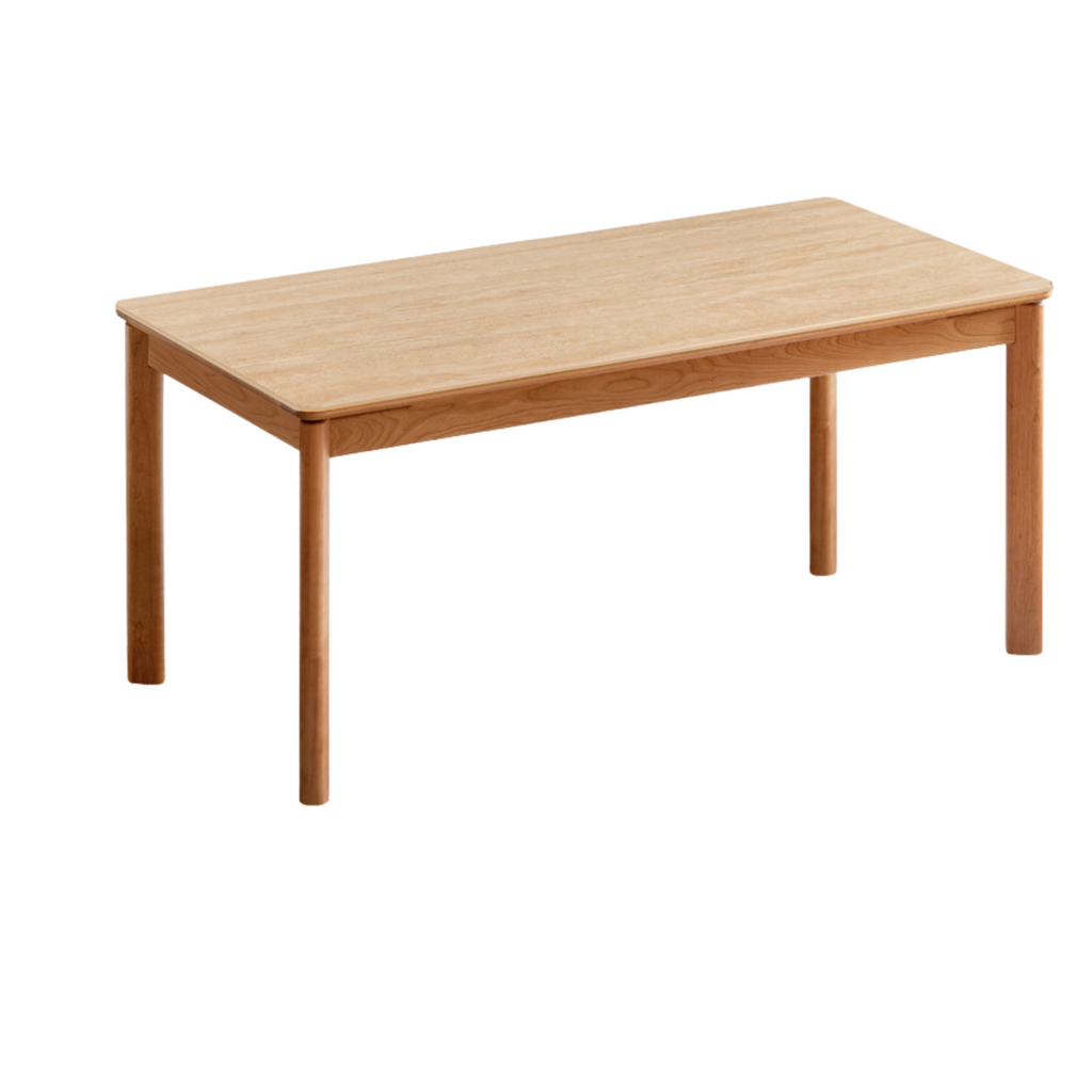 Cherry Solid Wood Rock Board Dining Table